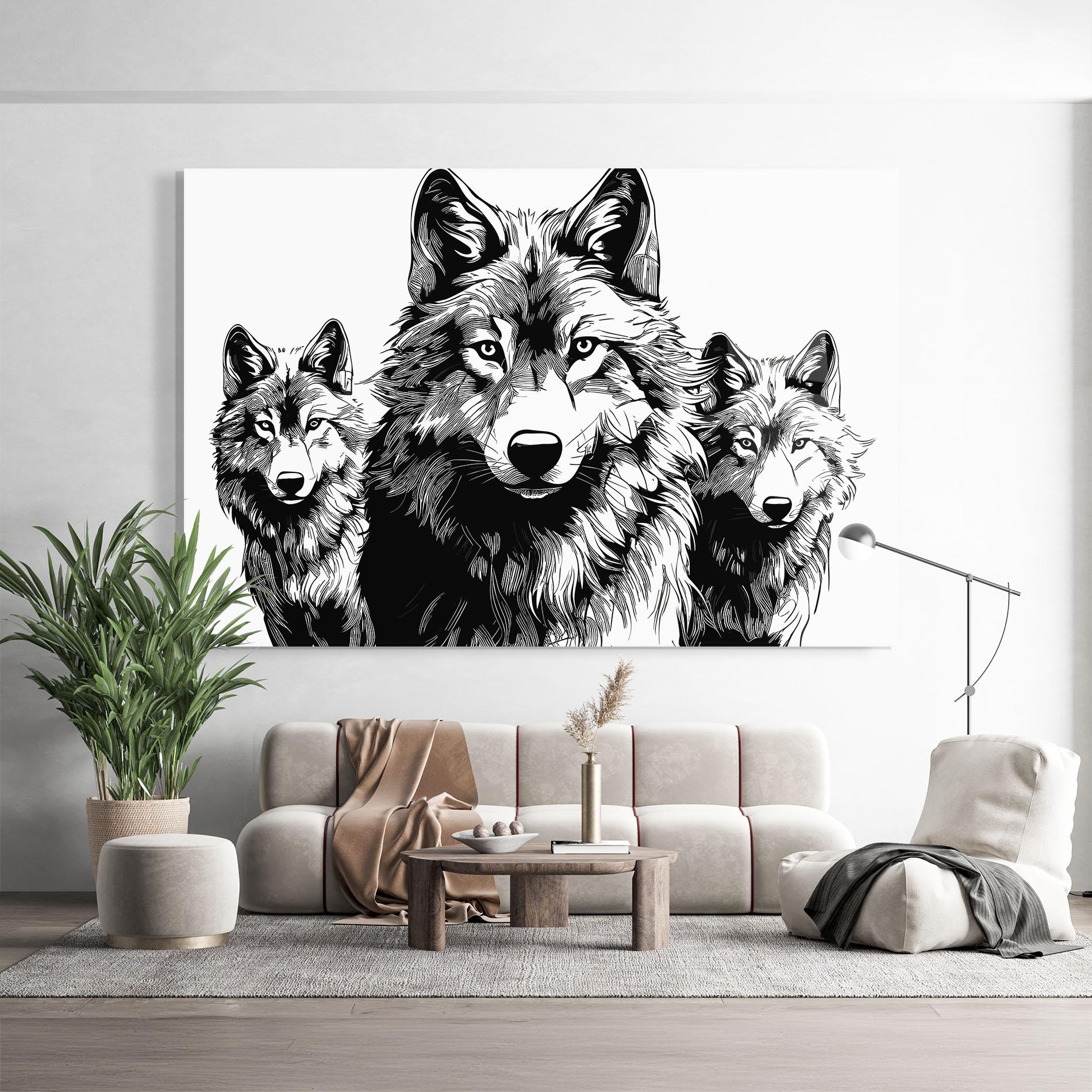 Üvegkép 3 Wolves mockup 9