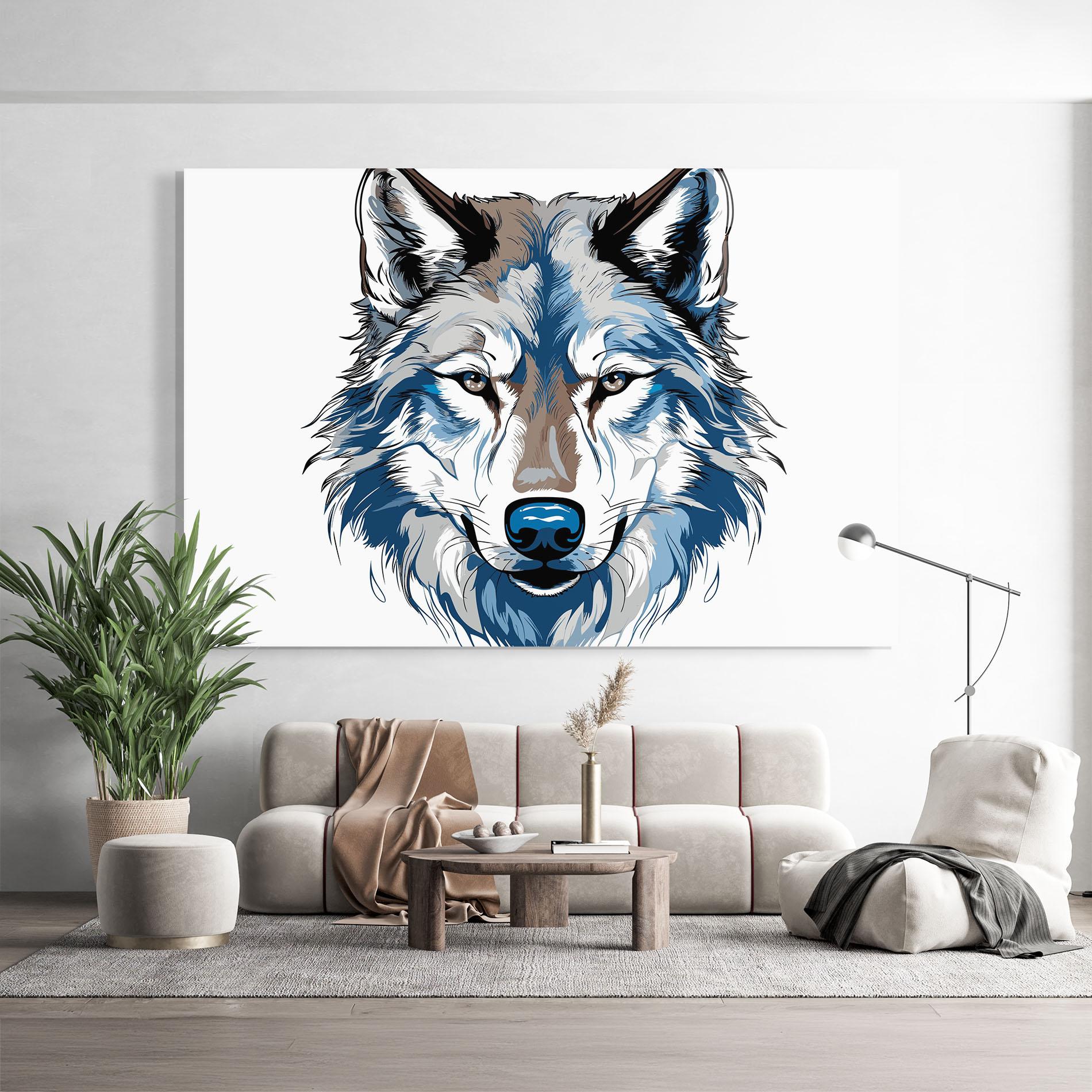 Üvegkép Blue Wolf Head mockup 9