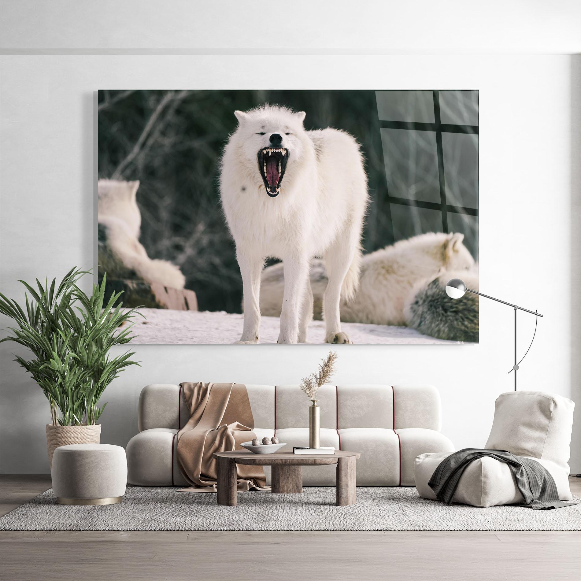 Üvegkép Laughing White Wolf mockup 9