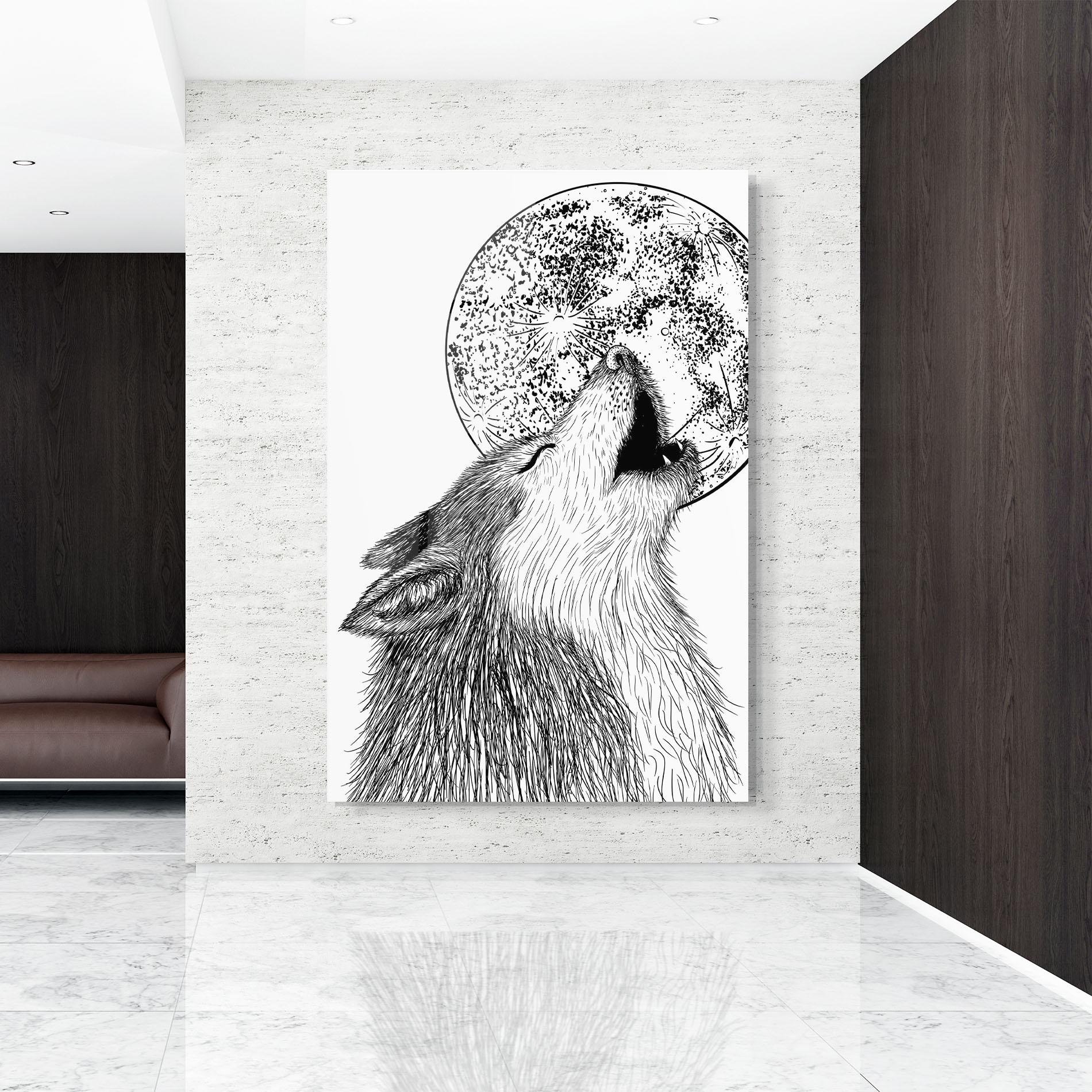 Üvegkép Pretty Moon Wolf mockup 9