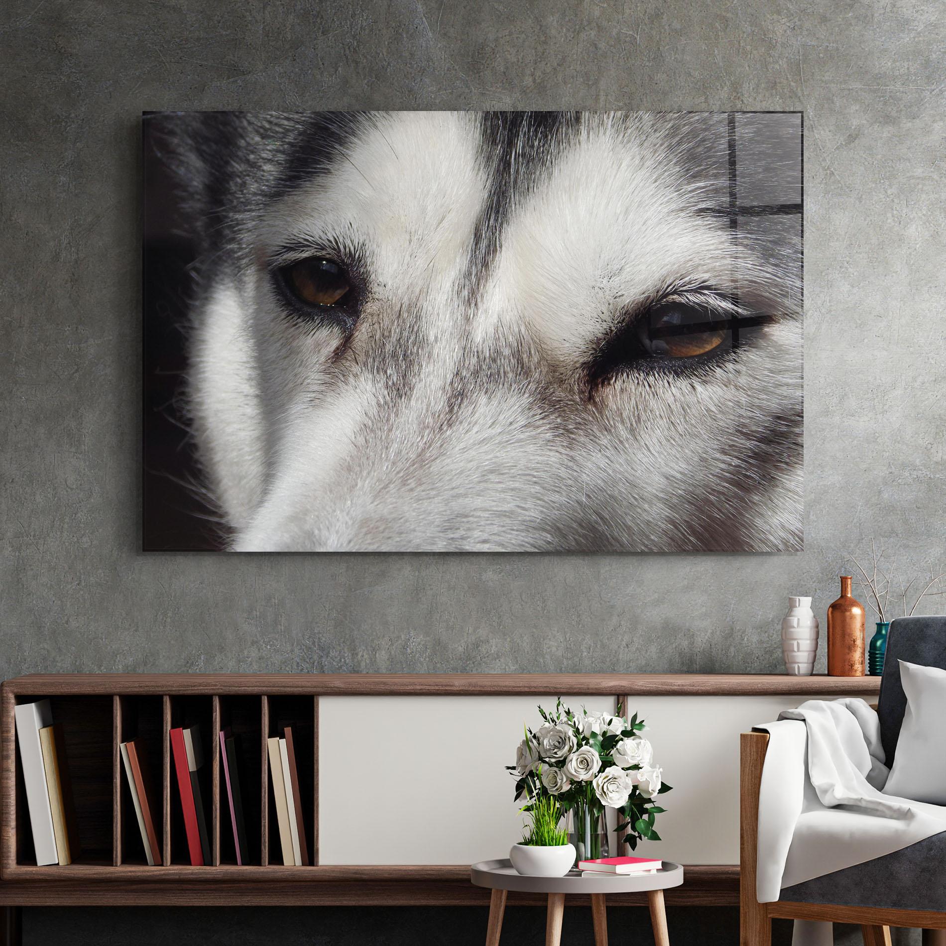 Üvegkép Close Up Wolf mockup 2