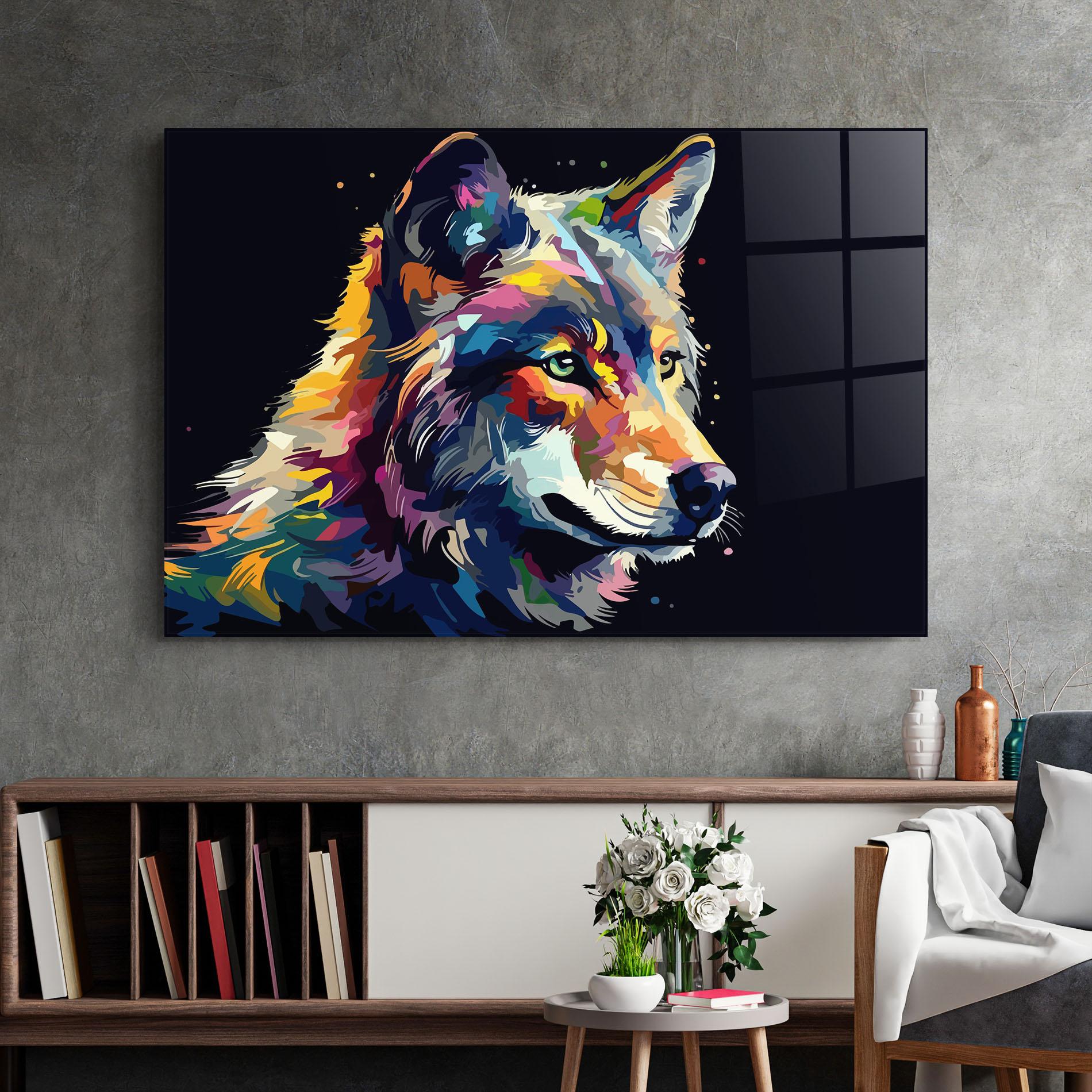 Üvegkép Painted Wolf mockup 2
