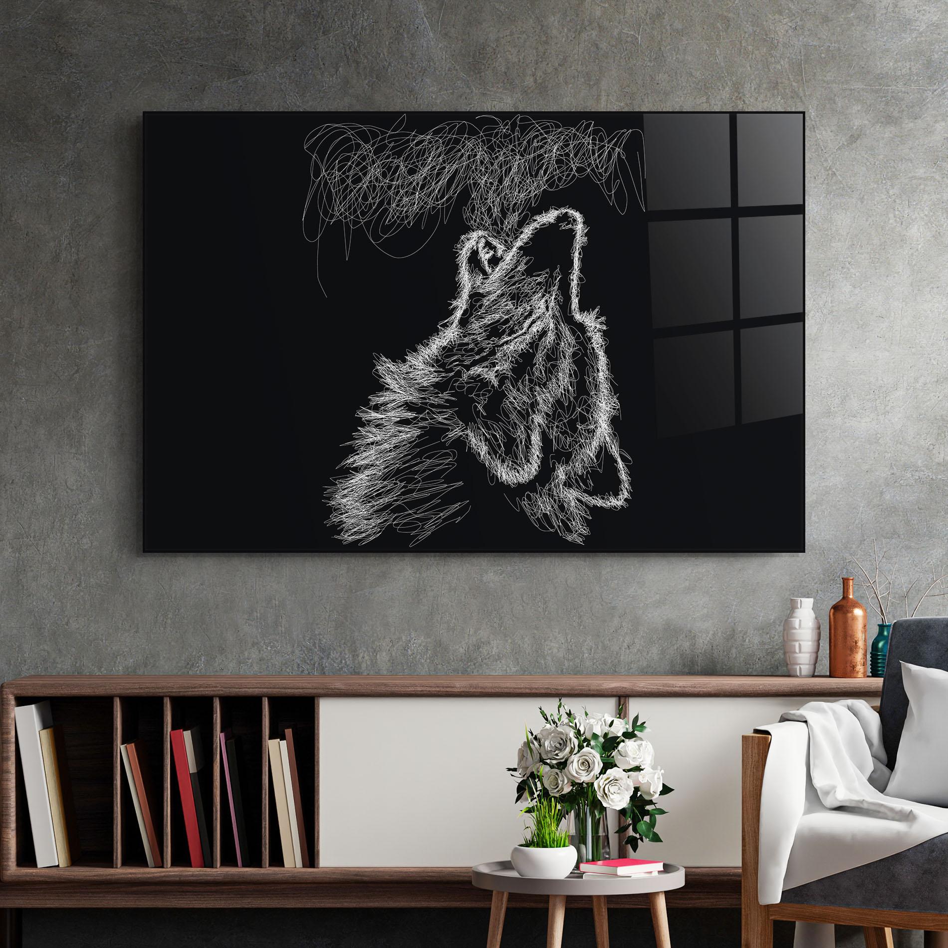 Üvegkép Wolf White Line mockup 2