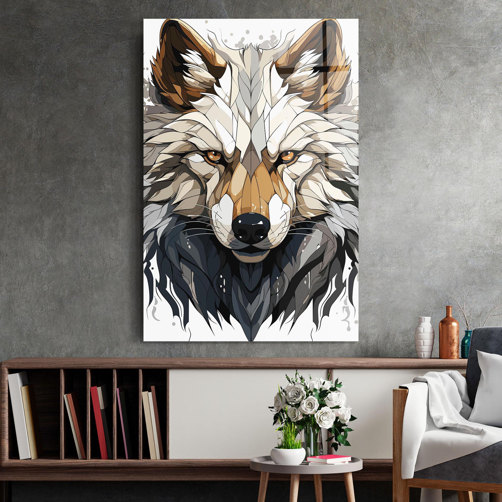 Üvegkép Brown Wolf mockup 2