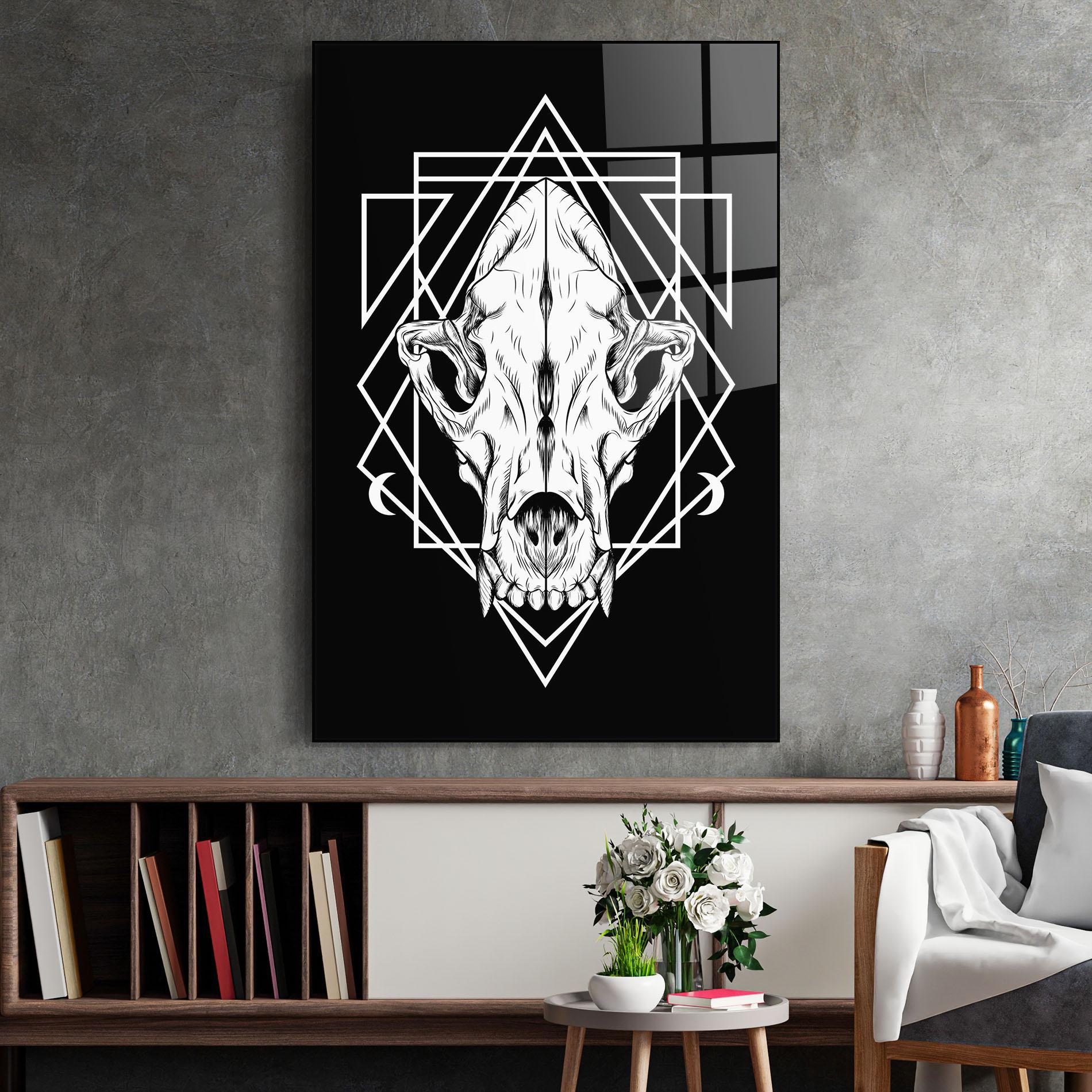 Üvegkép Dark Wolf Skull mockup 2