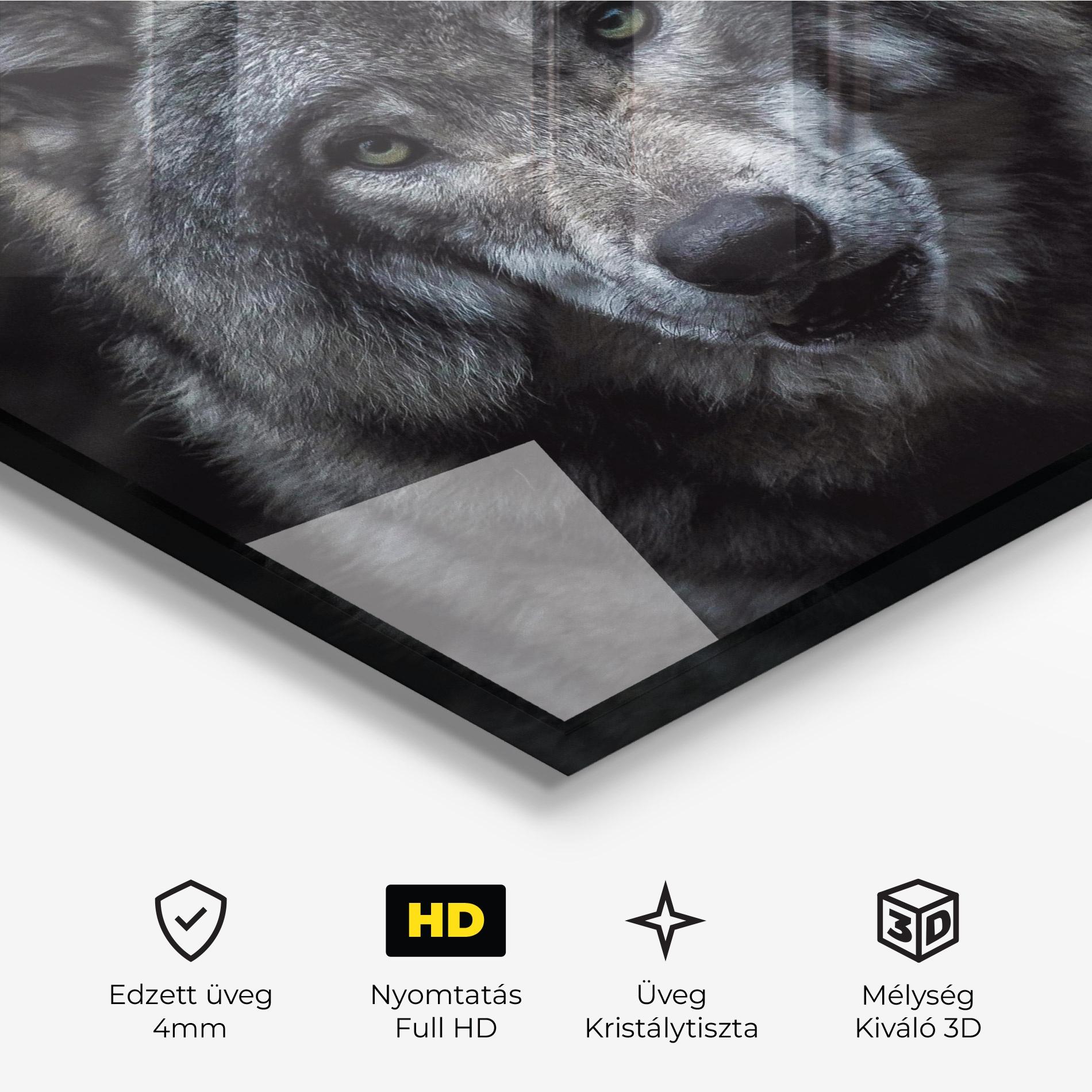 Üvegkép Angry Wolf mockup 3
