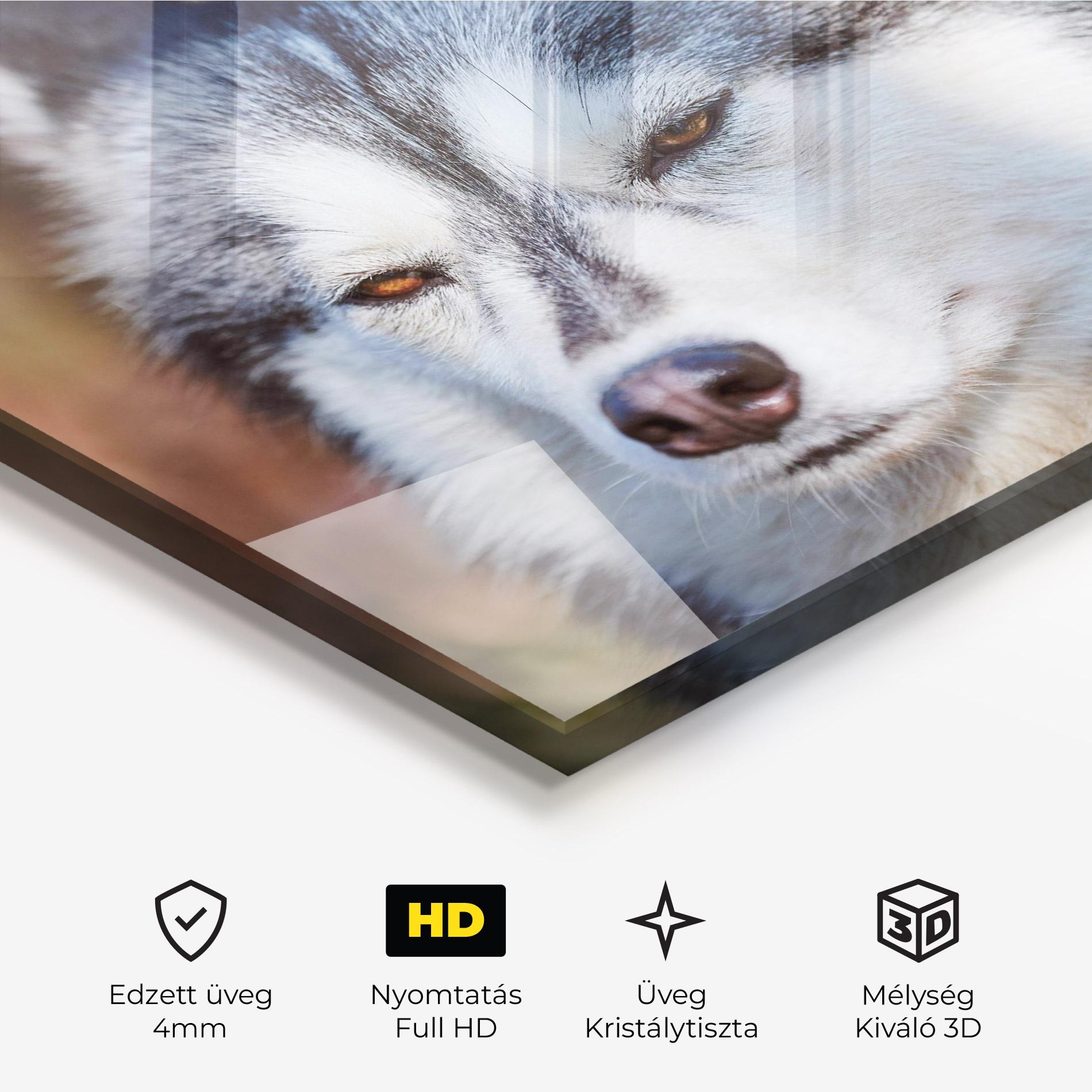 Üvegkép Annoyed Wolf mockup 3