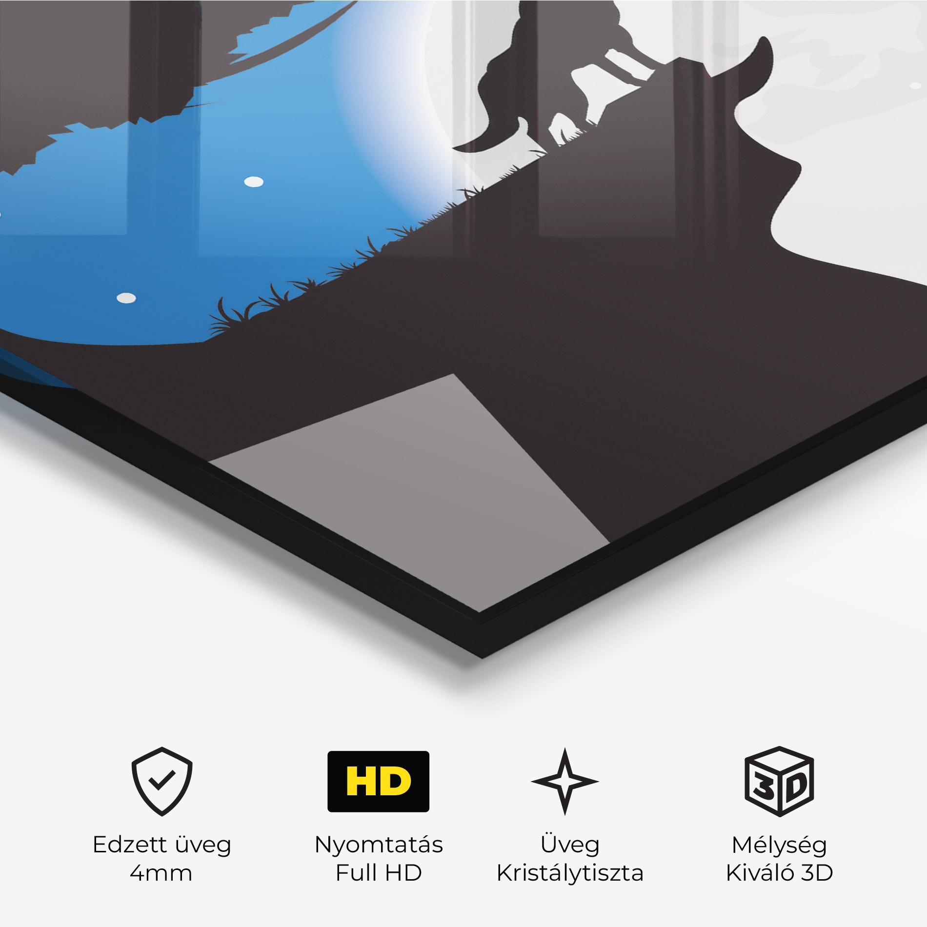 Üvegkép Blue Light Wolf mockup 3