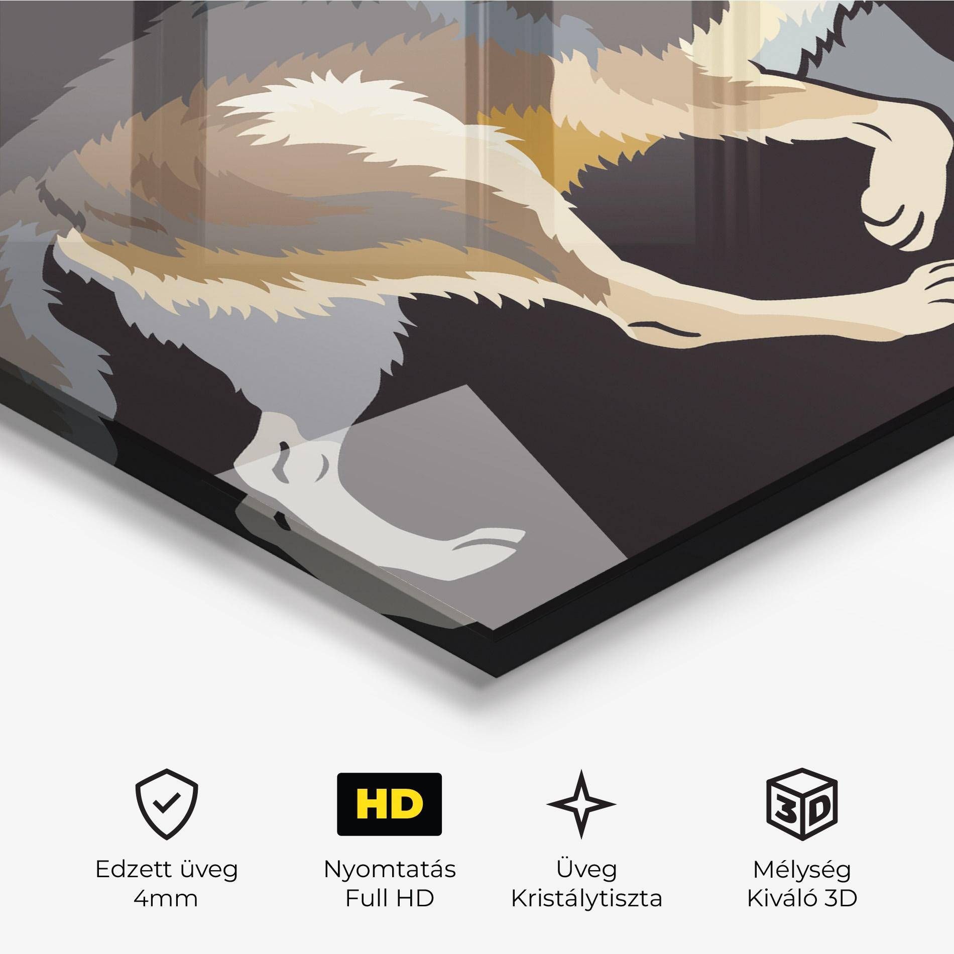 Üvegkép Cartoon Wolf mockup 3