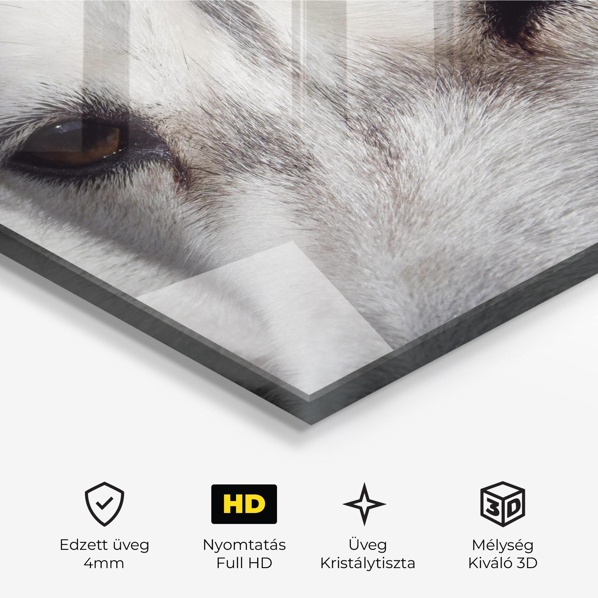 Üvegkép Close Up Wolf mockup 3