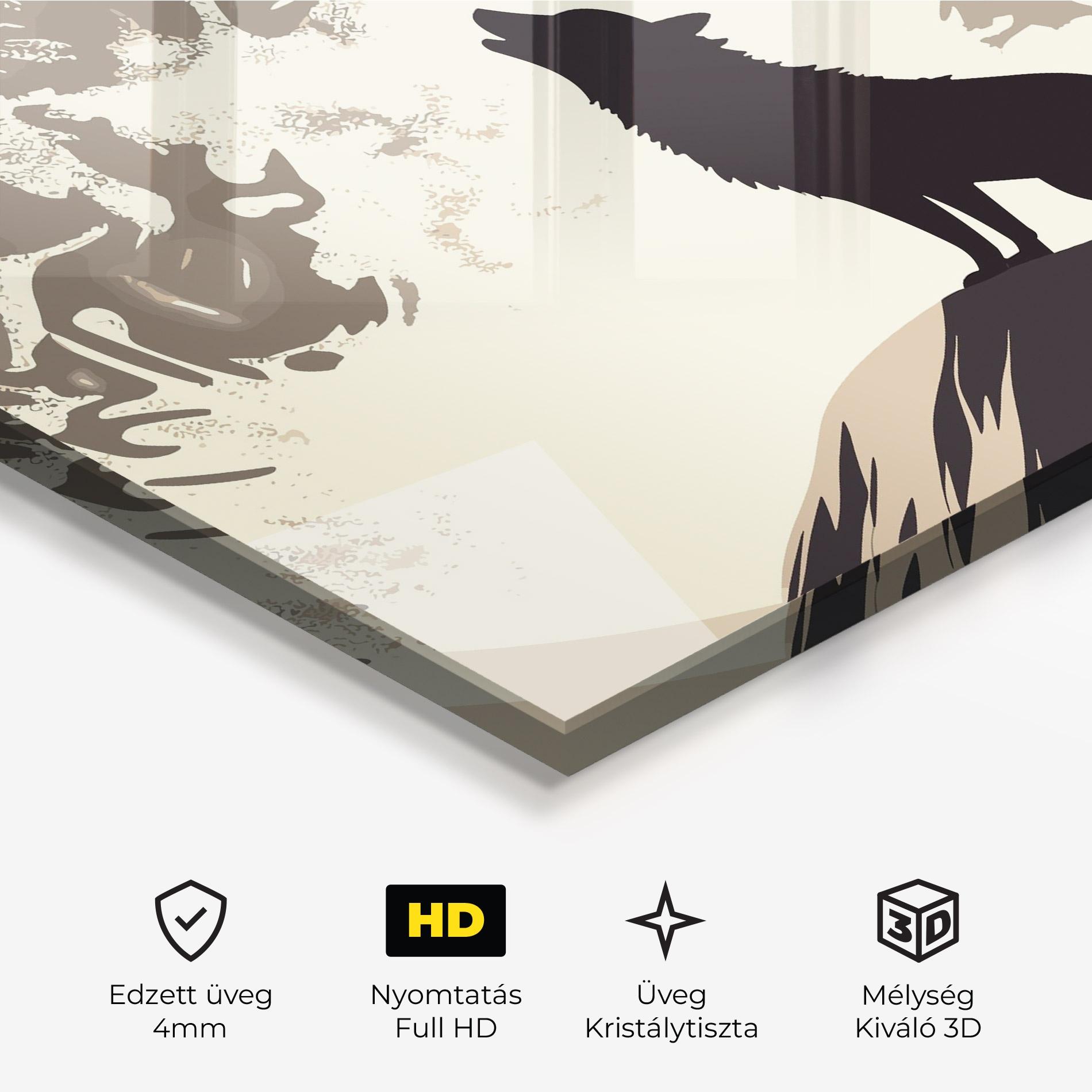 Üvegkép Cream Moon Wolf mockup 3