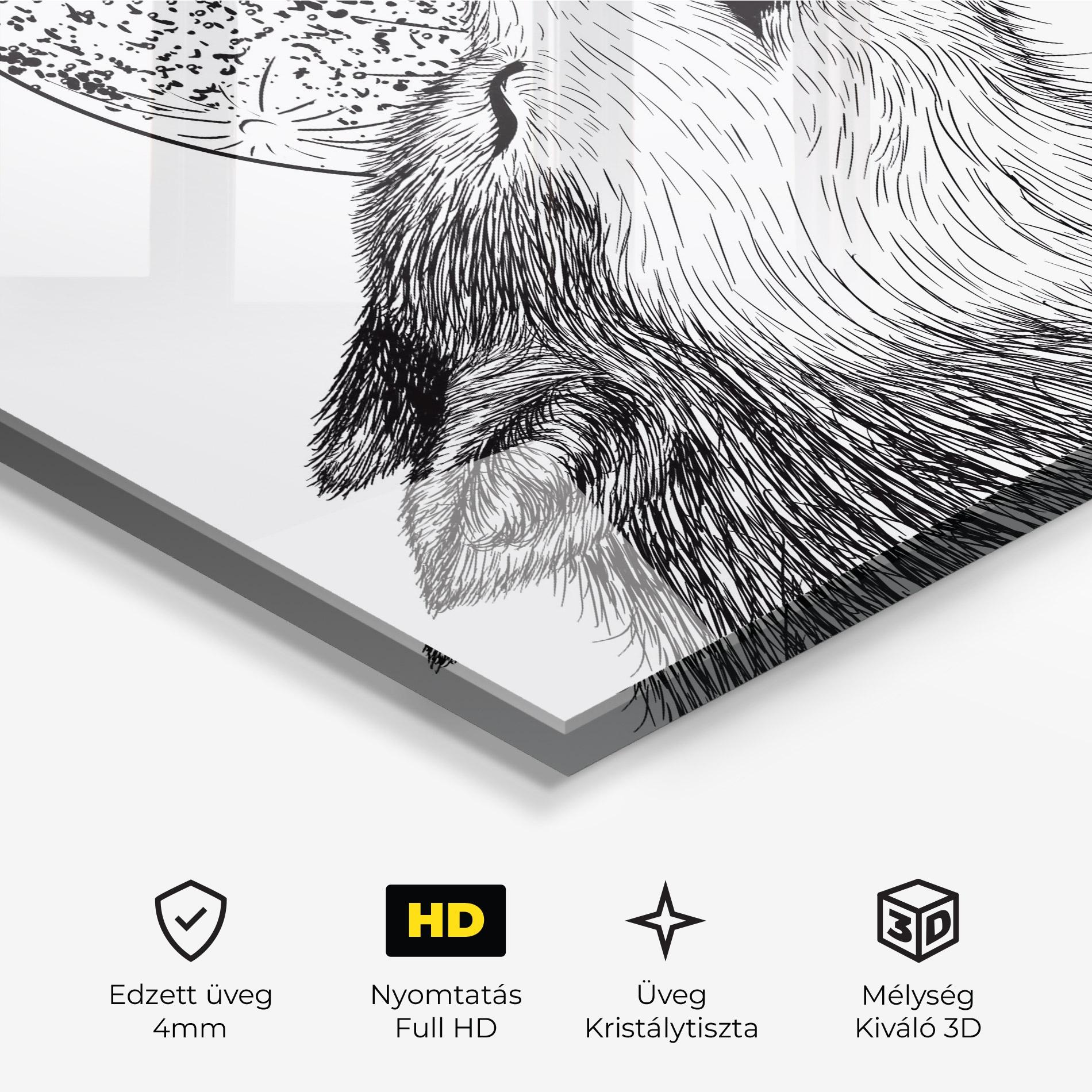 Üvegkép Pretty Moon Wolf mockup 3