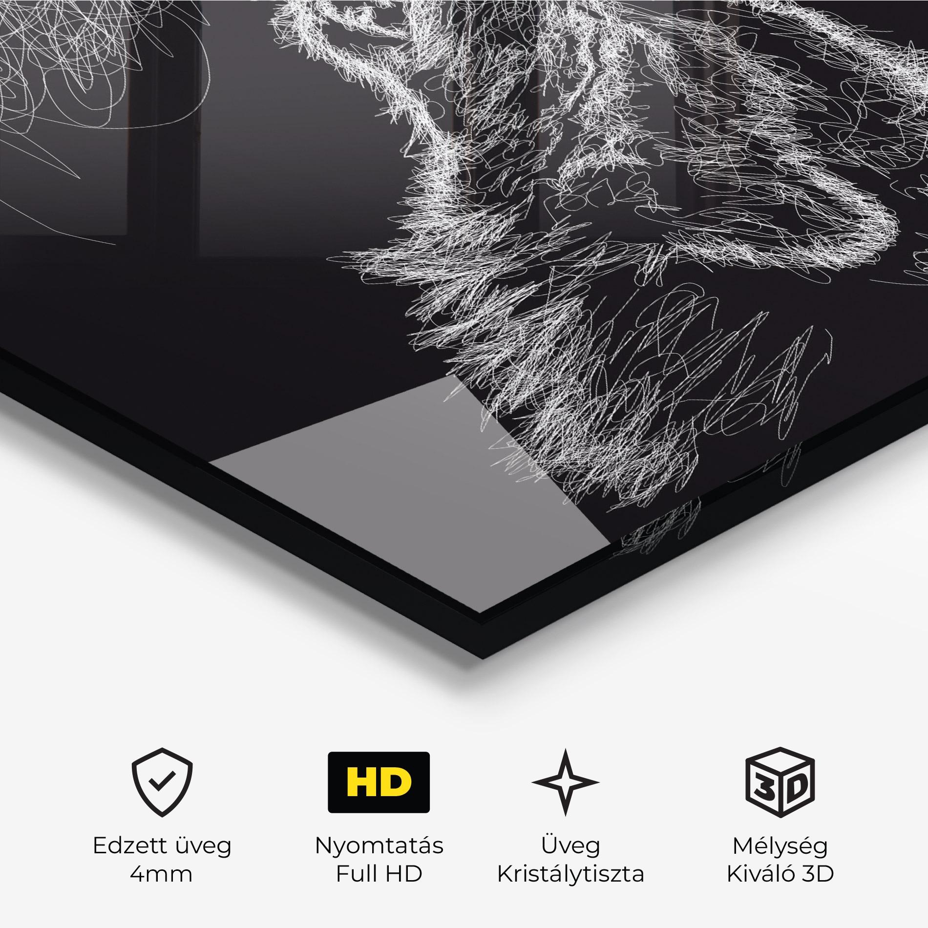 Üvegkép Wolf White Line mockup 3