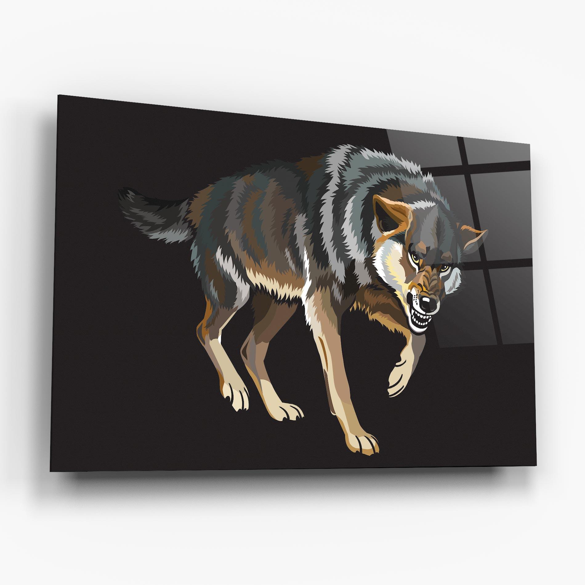 Üvegkép Angry Cartoon Wolf mockup 6