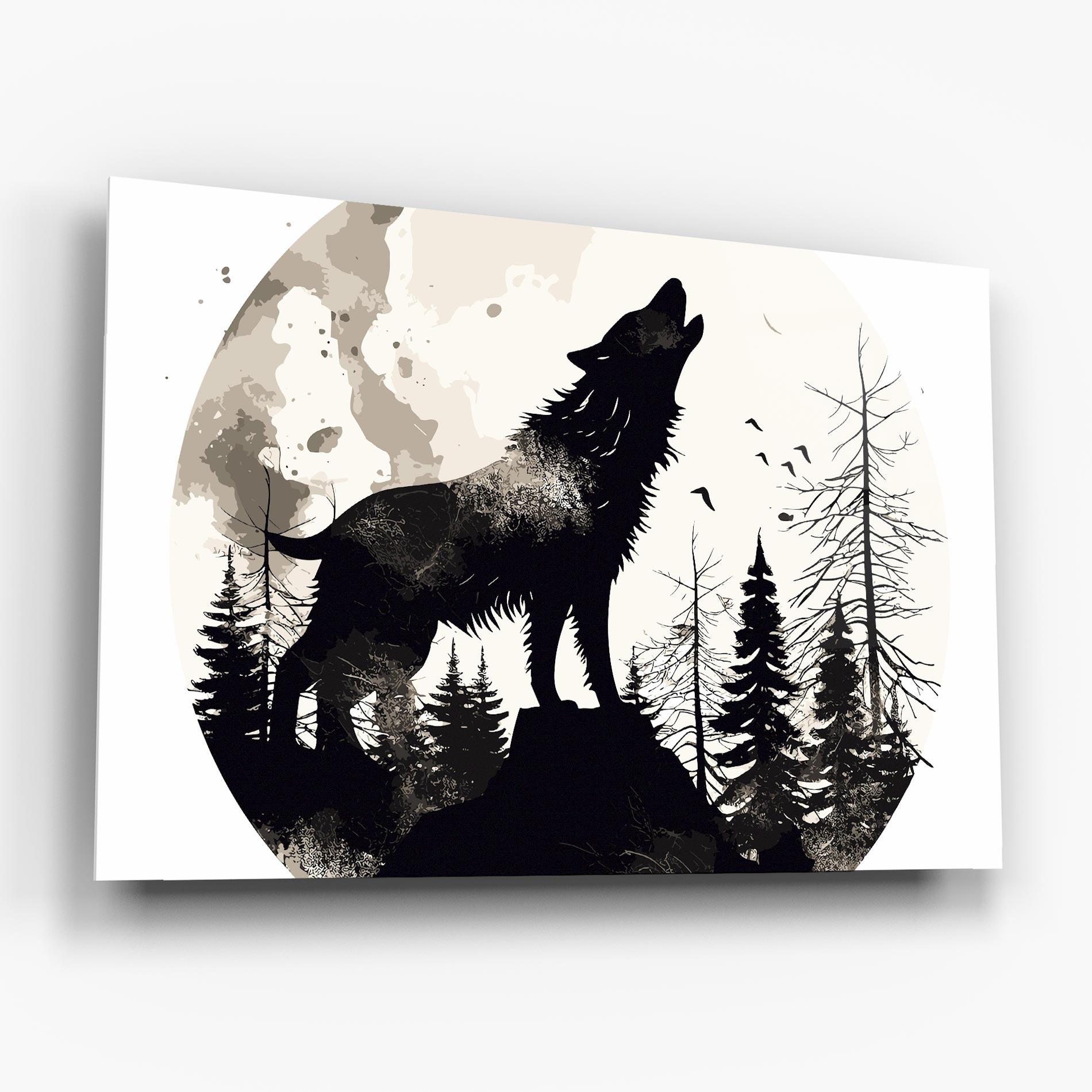 Üvegkép Black On Cream Wolf mockup 6
