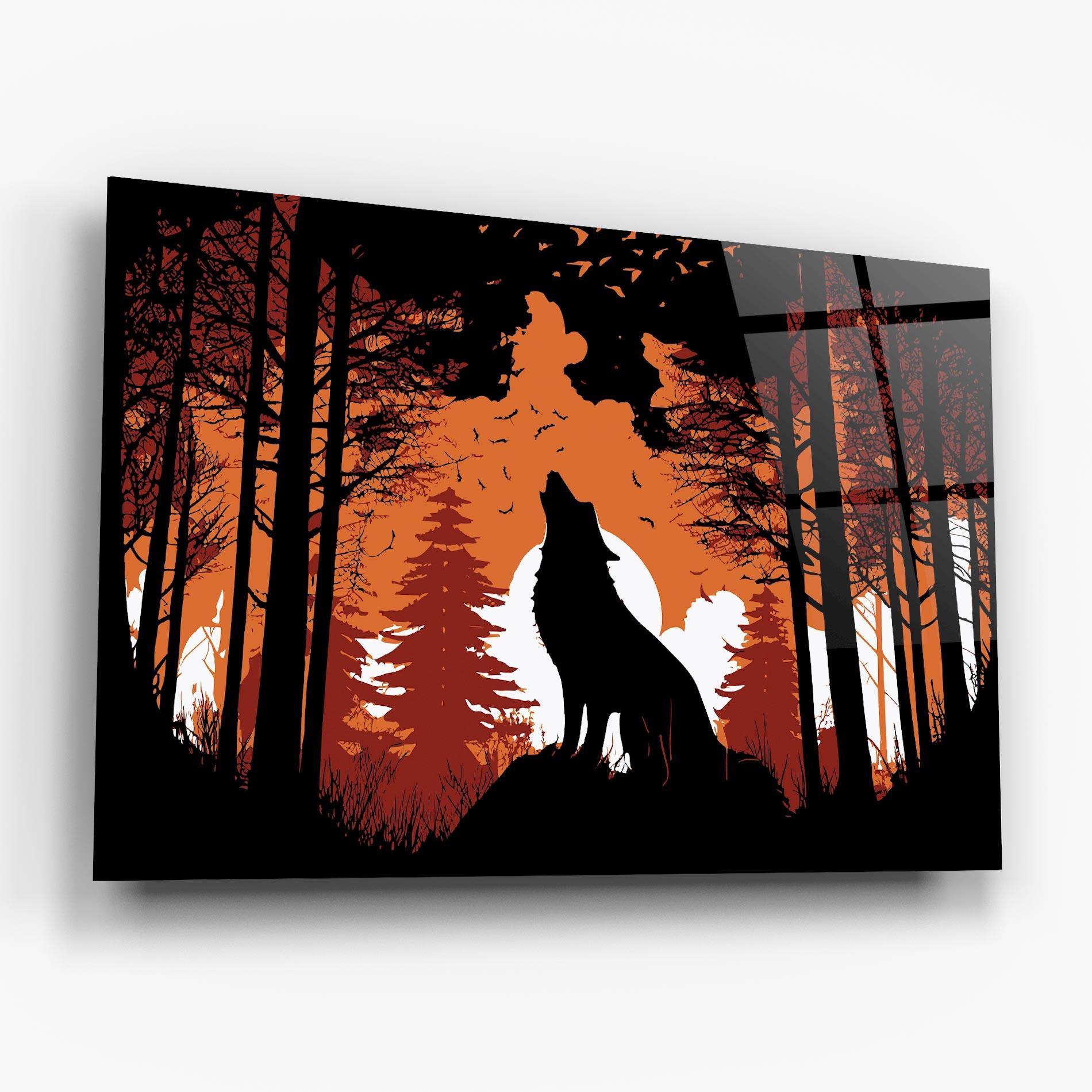 Üvegkép Orange Sky Wolf mockup 6