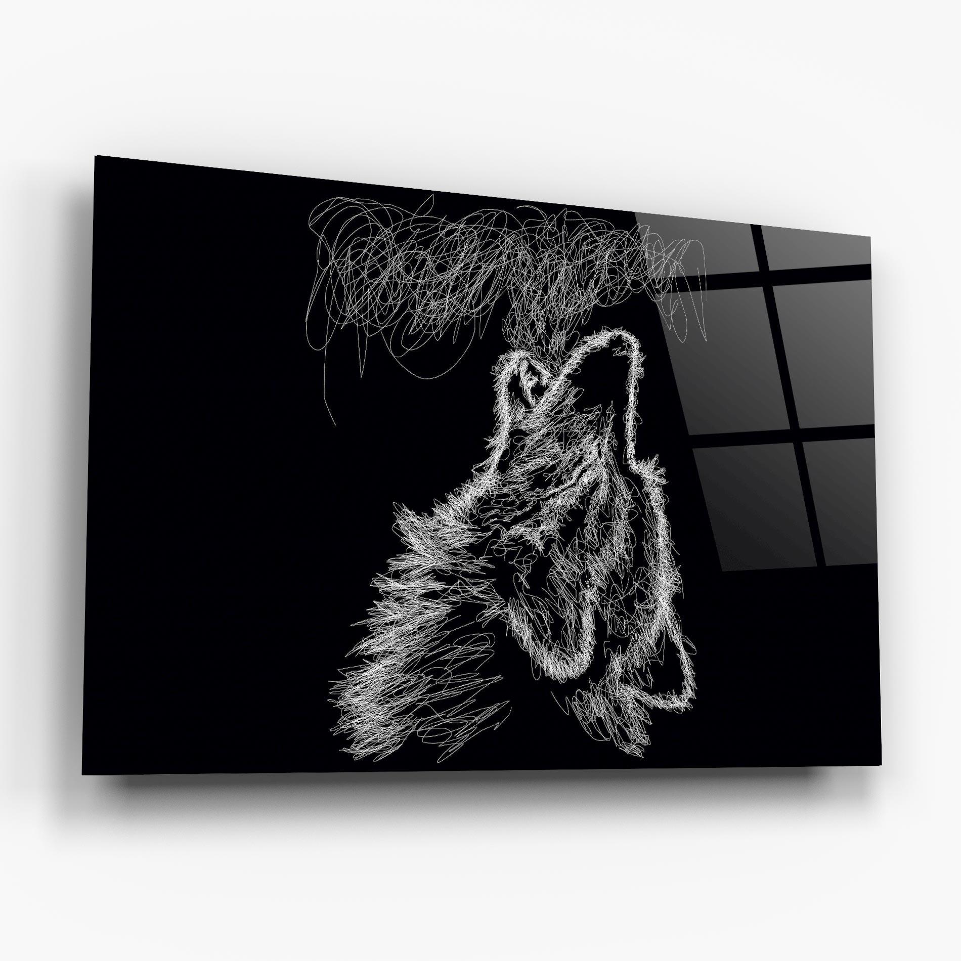 Üvegkép Wolf White Line mockup 6