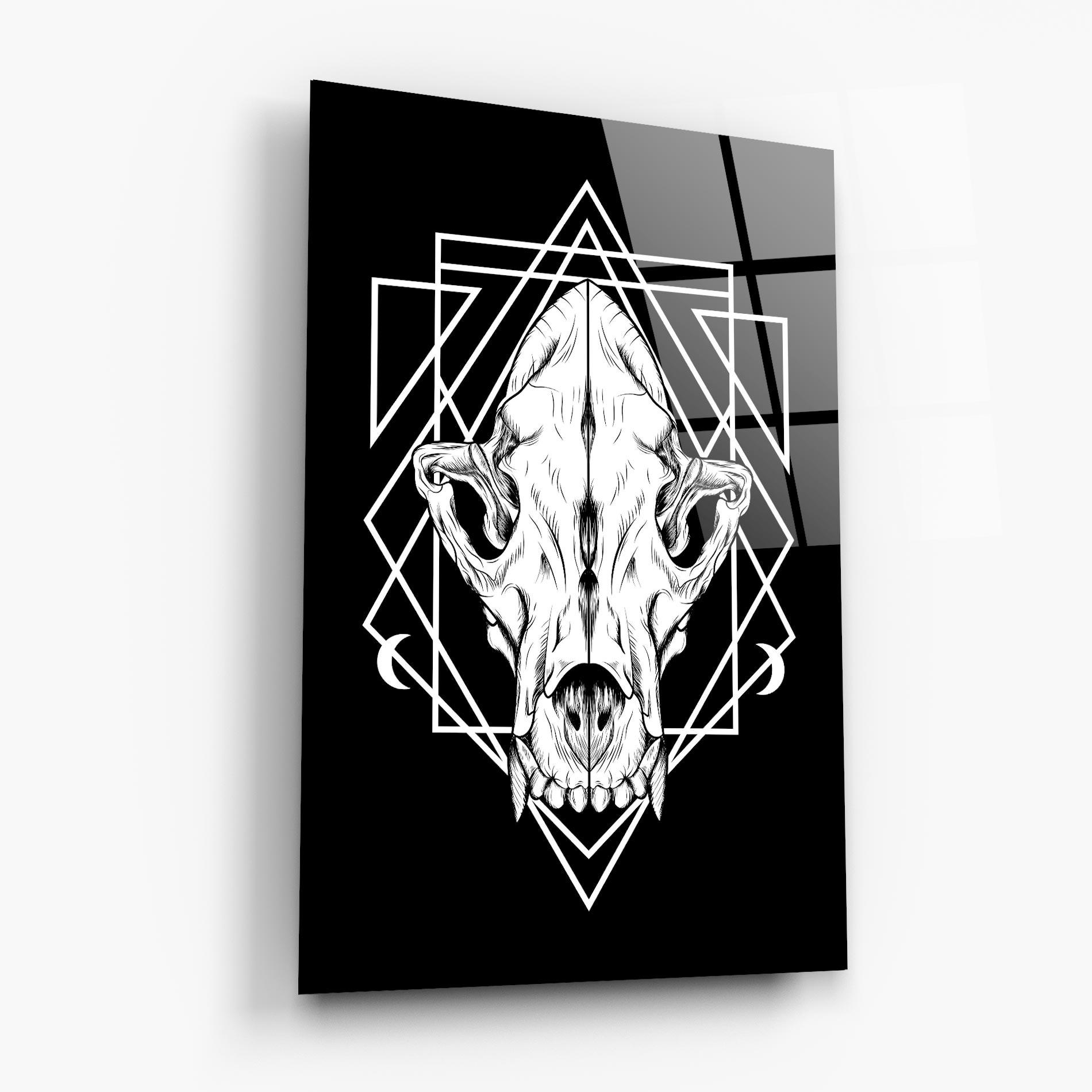Üvegkép Dark Wolf Skull mockup 6
