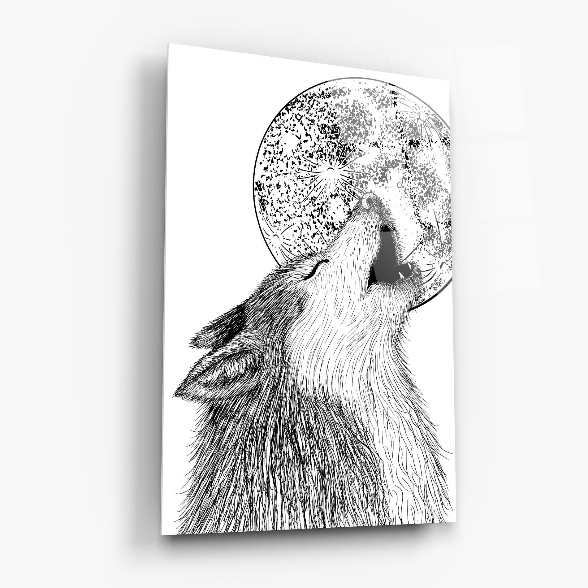 Üvegkép Pretty Moon Wolf mockup 6