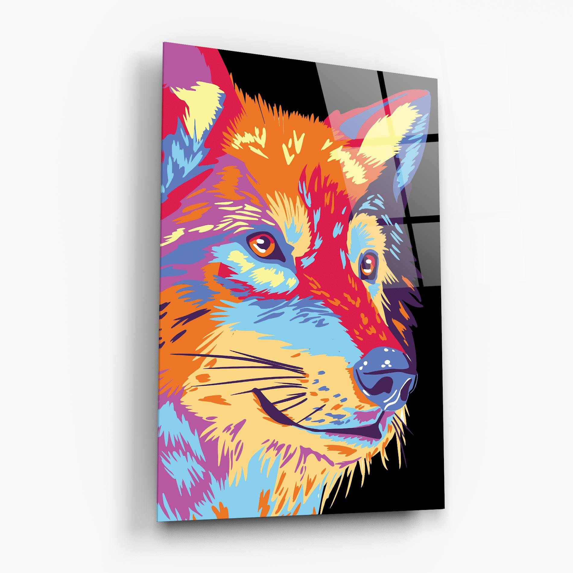 Üvegkép Purple Orange Wolf mockup 6