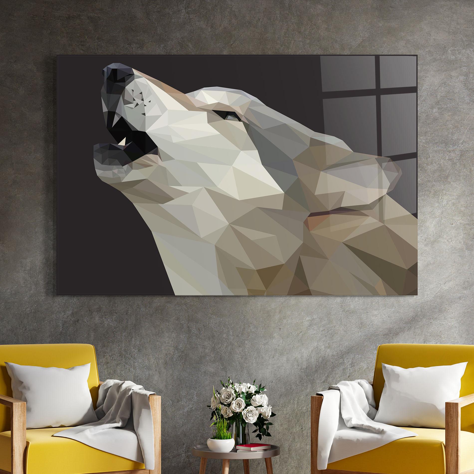 Üvegkép Pretty Grey Wolf mockup 4