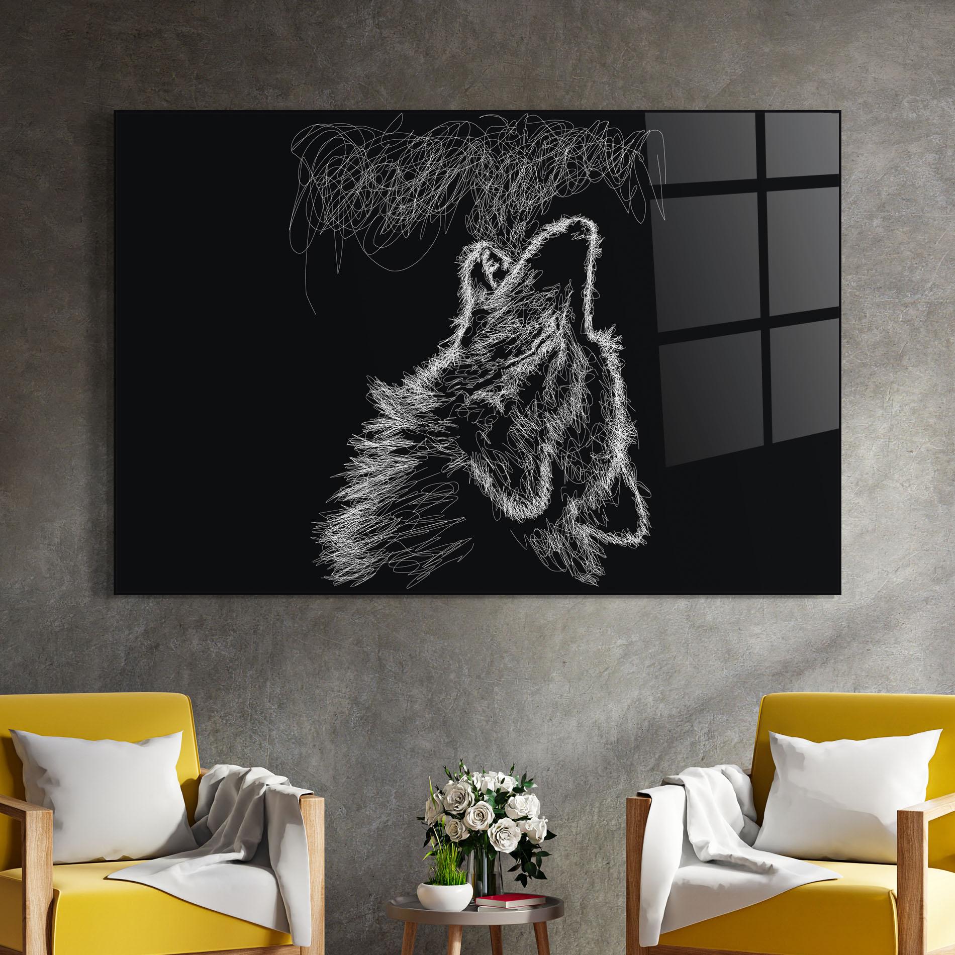 Üvegkép Wolf White Line mockup 4