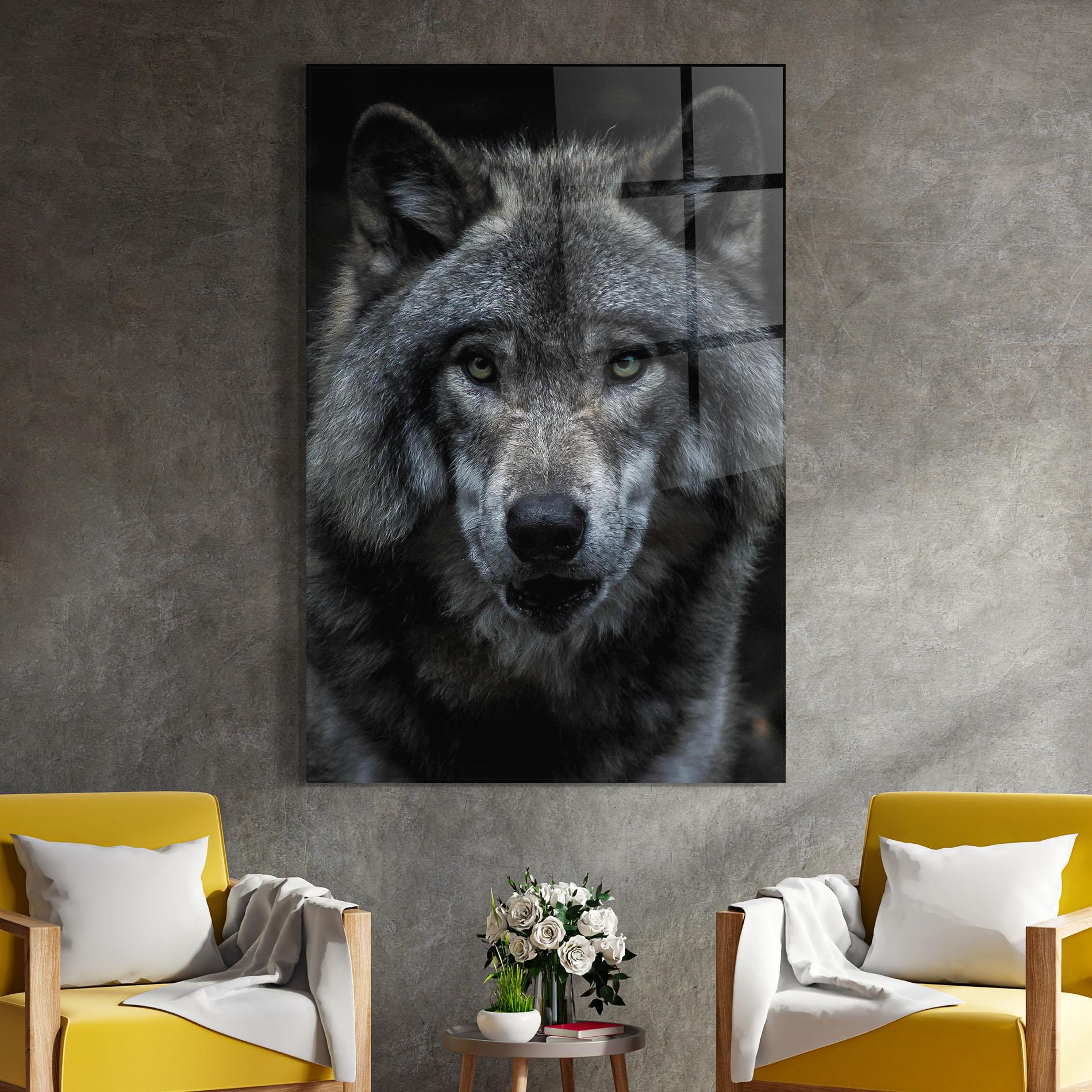 Üvegkép Angry Wolf mockup 4