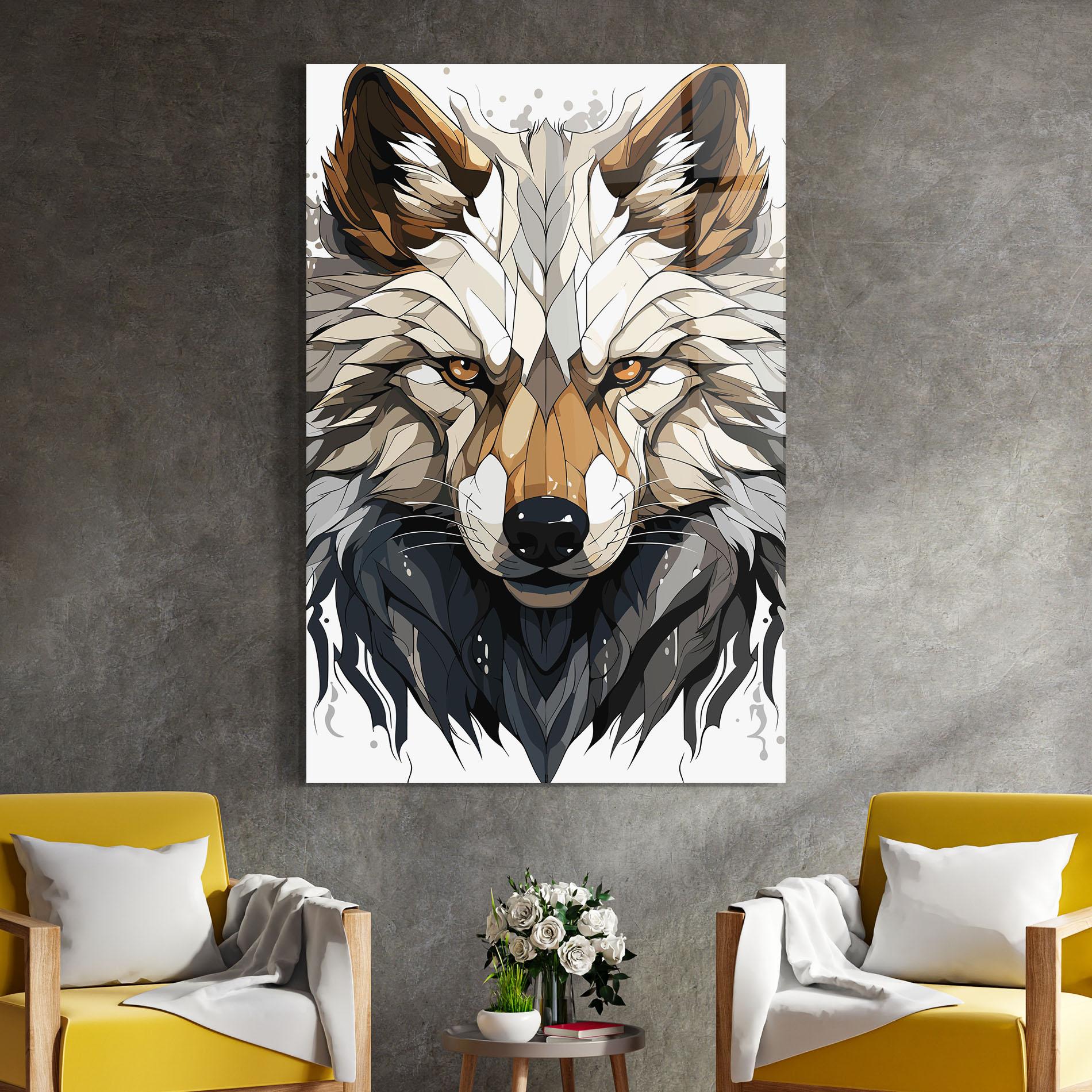 Üvegkép Brown Wolf mockup 4
