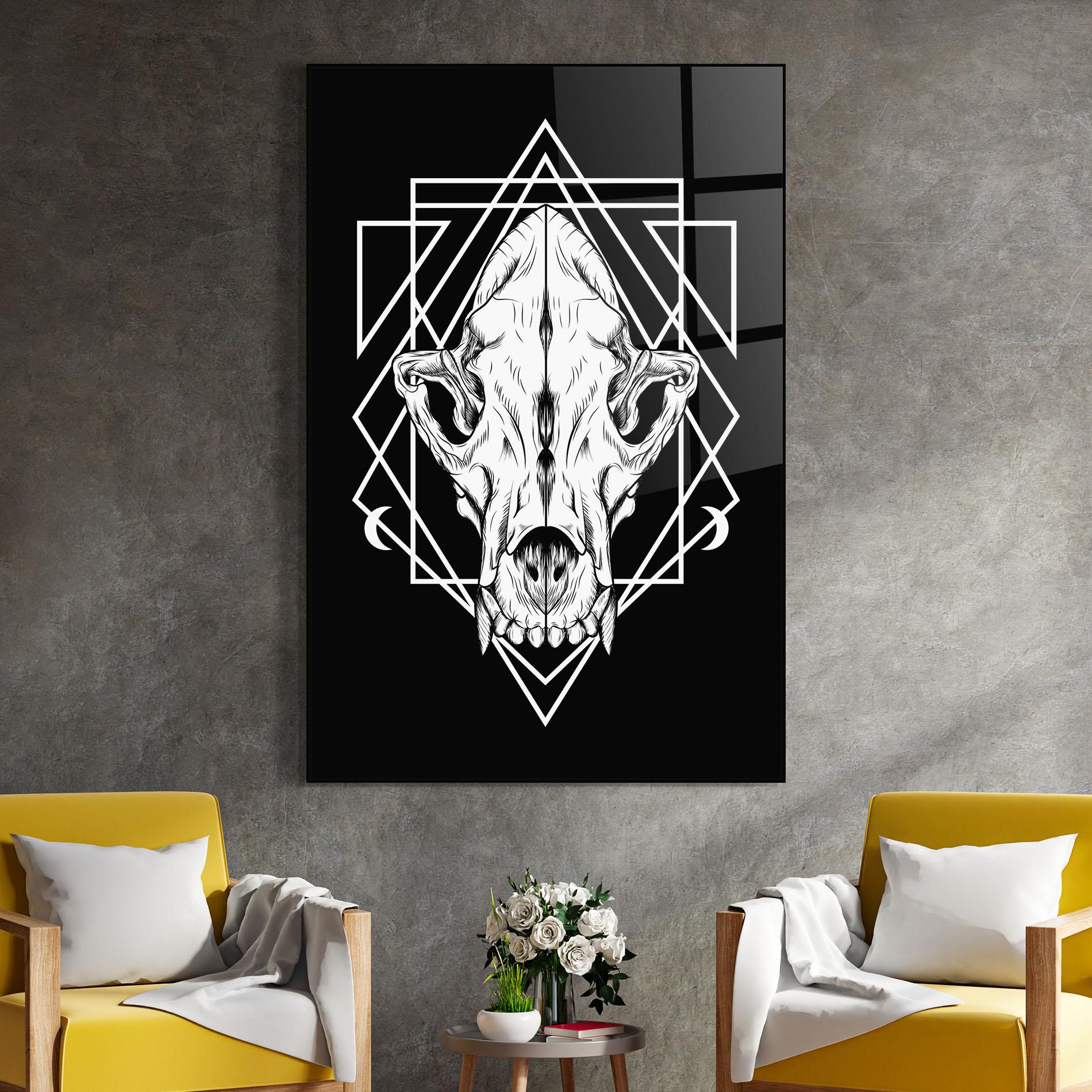 Üvegkép Dark Wolf Skull mockup 4