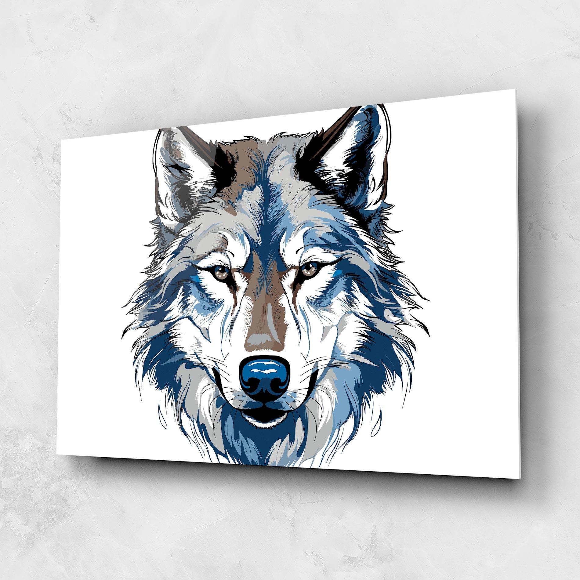 Üvegkép Blue Wolf Head mockup 1