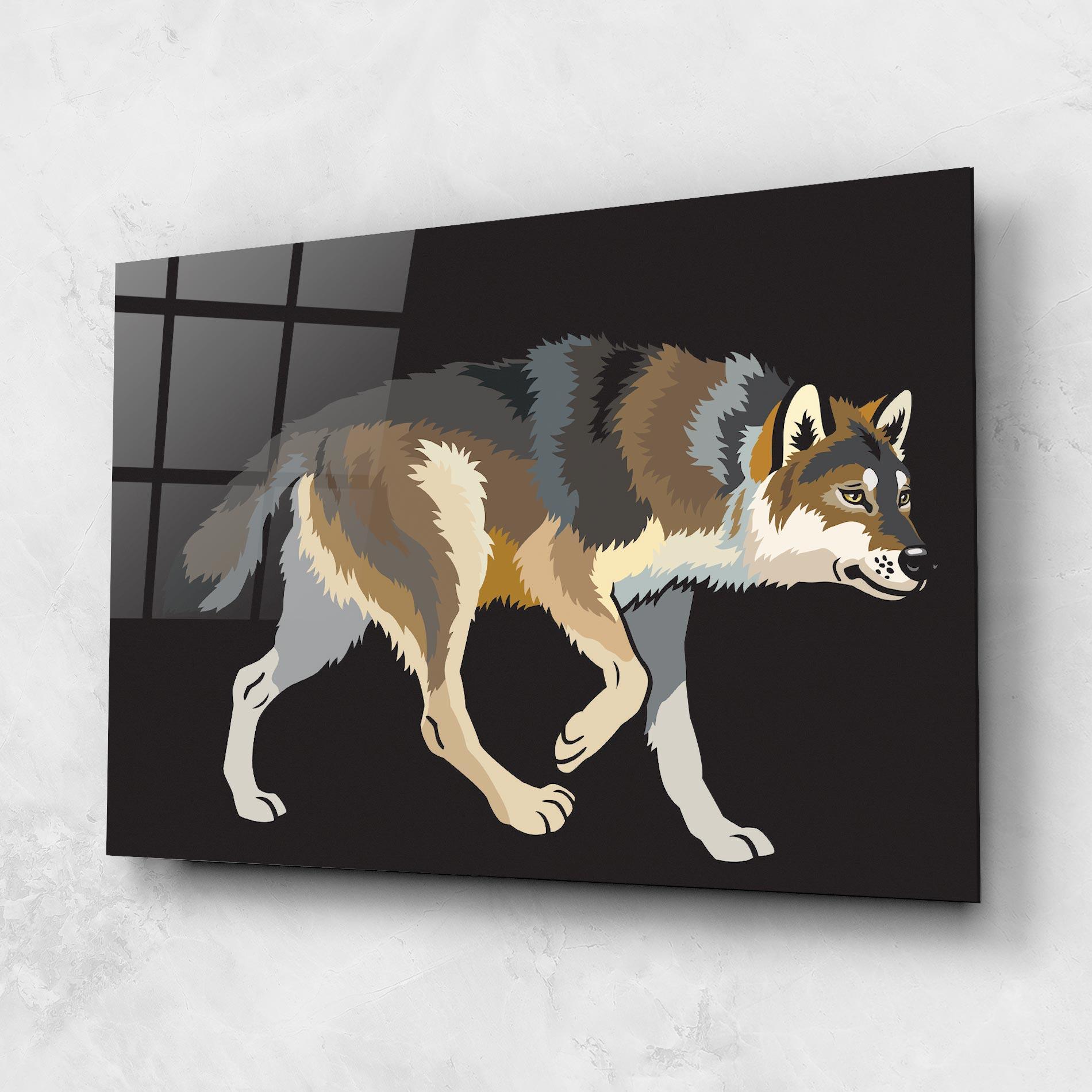 Üvegkép Cartoon Wolf mockup 1