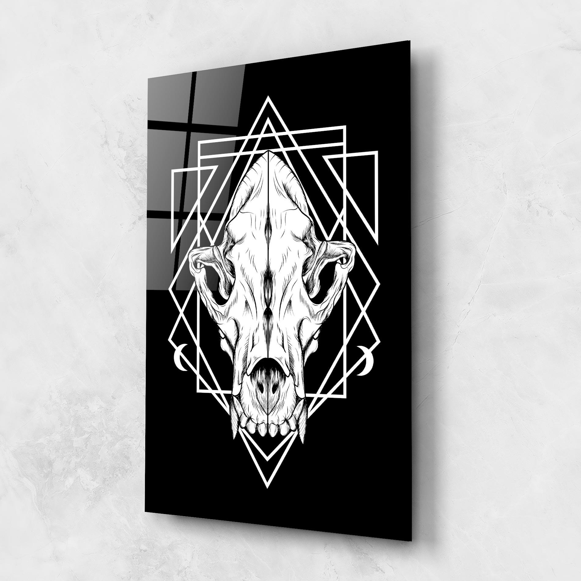 Üvegkép Dark Wolf Skull mockup 1