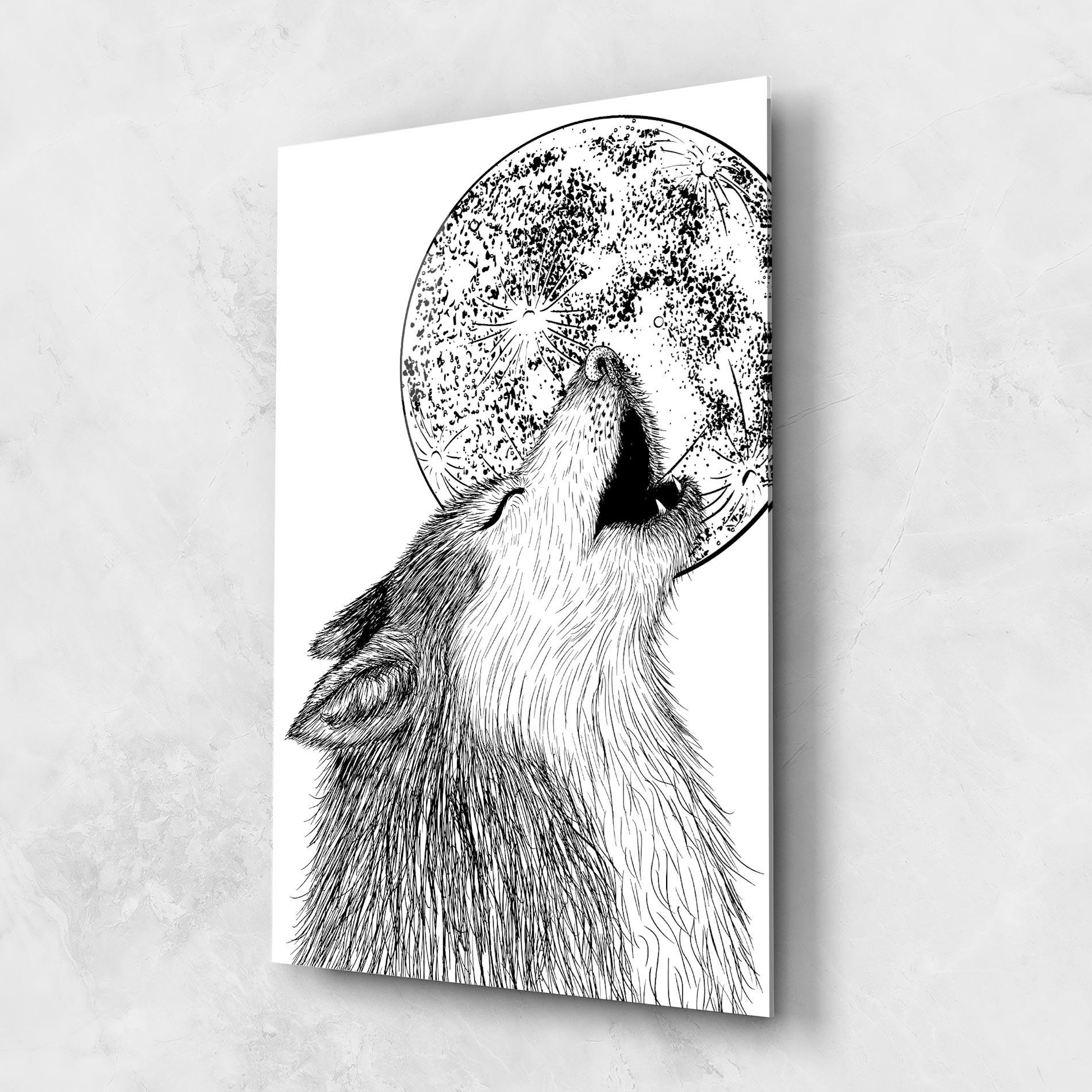 Üvegkép Pretty Moon Wolf mockup 1