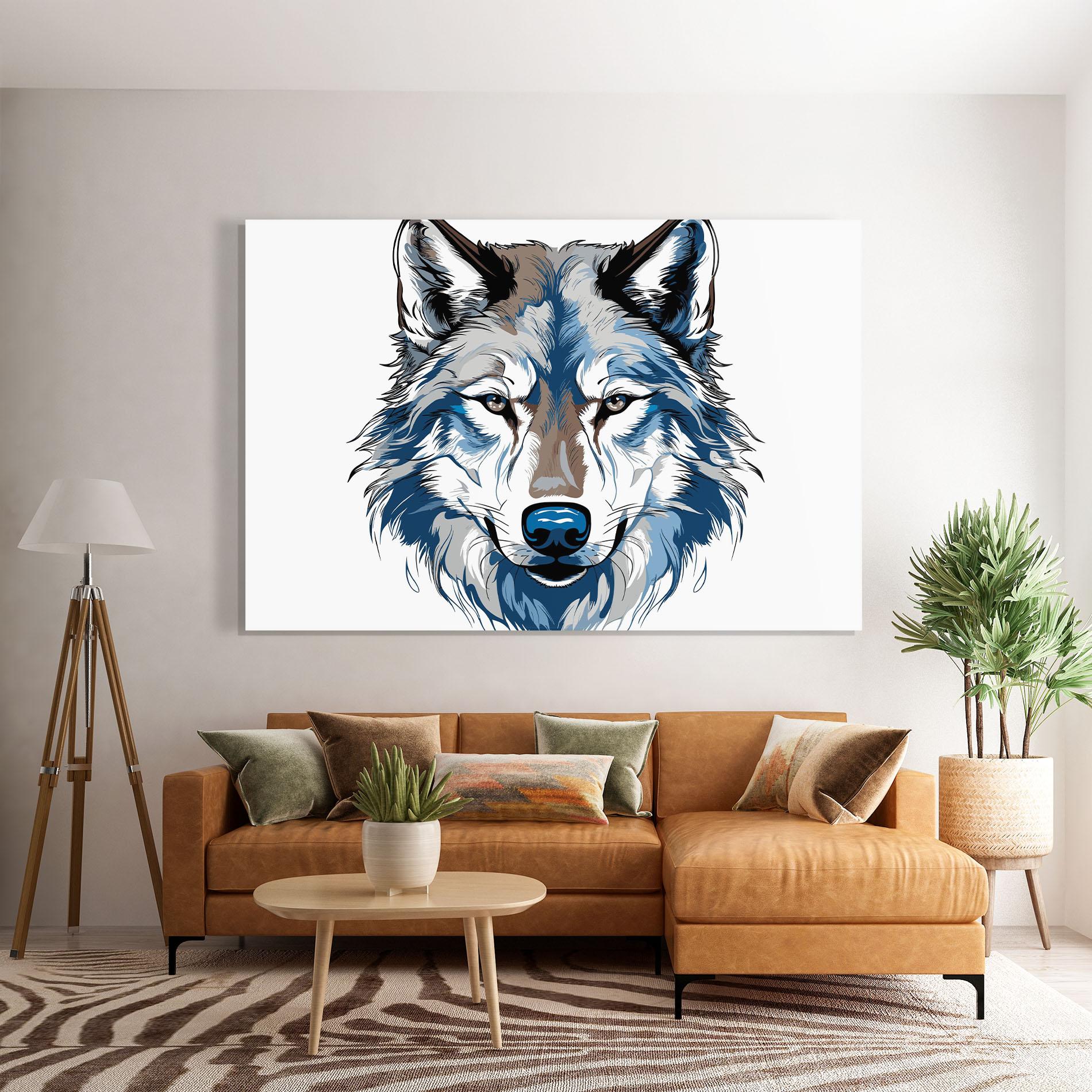 Üvegkép Blue Wolf Head mockup 7
