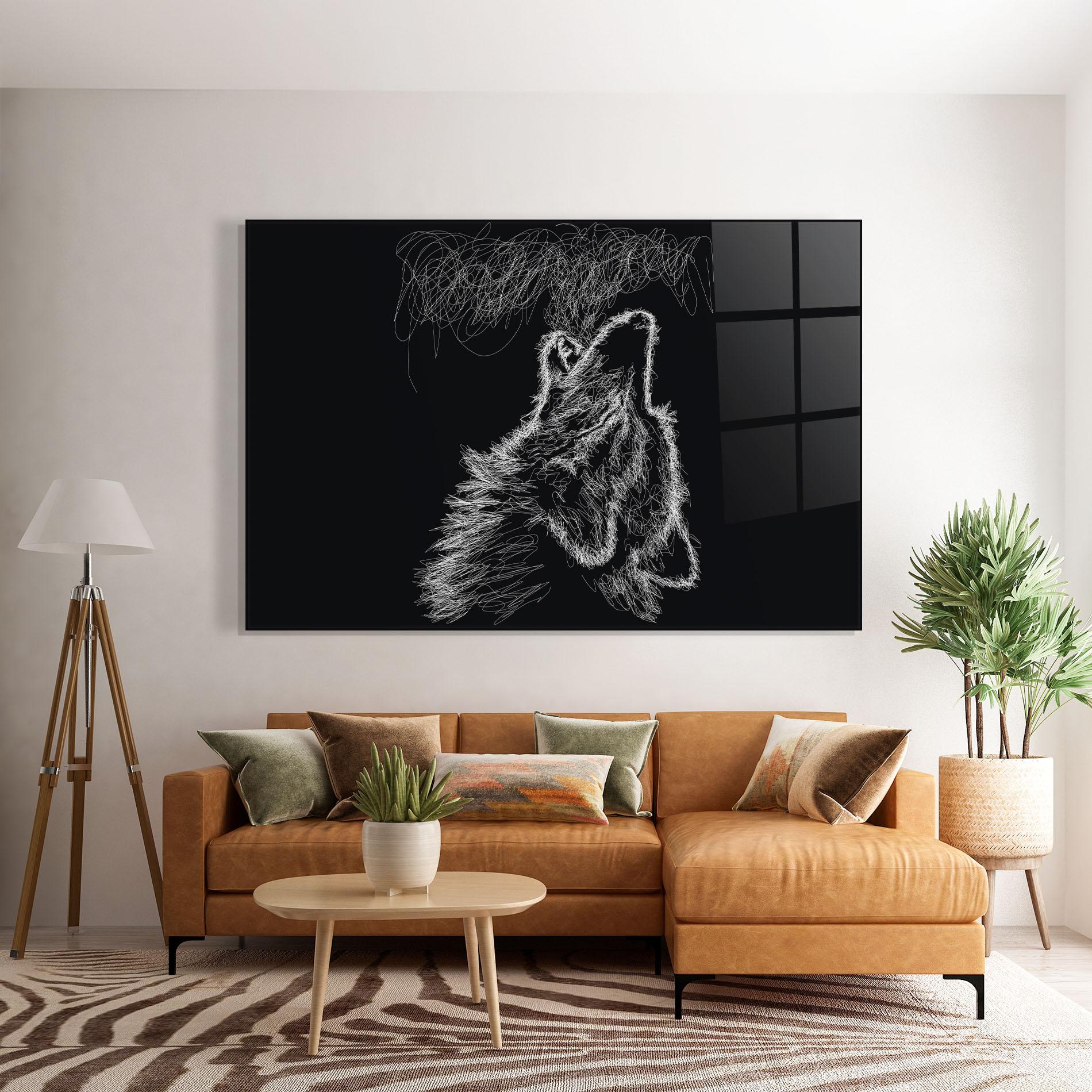 Üvegkép Wolf White Line mockup 7