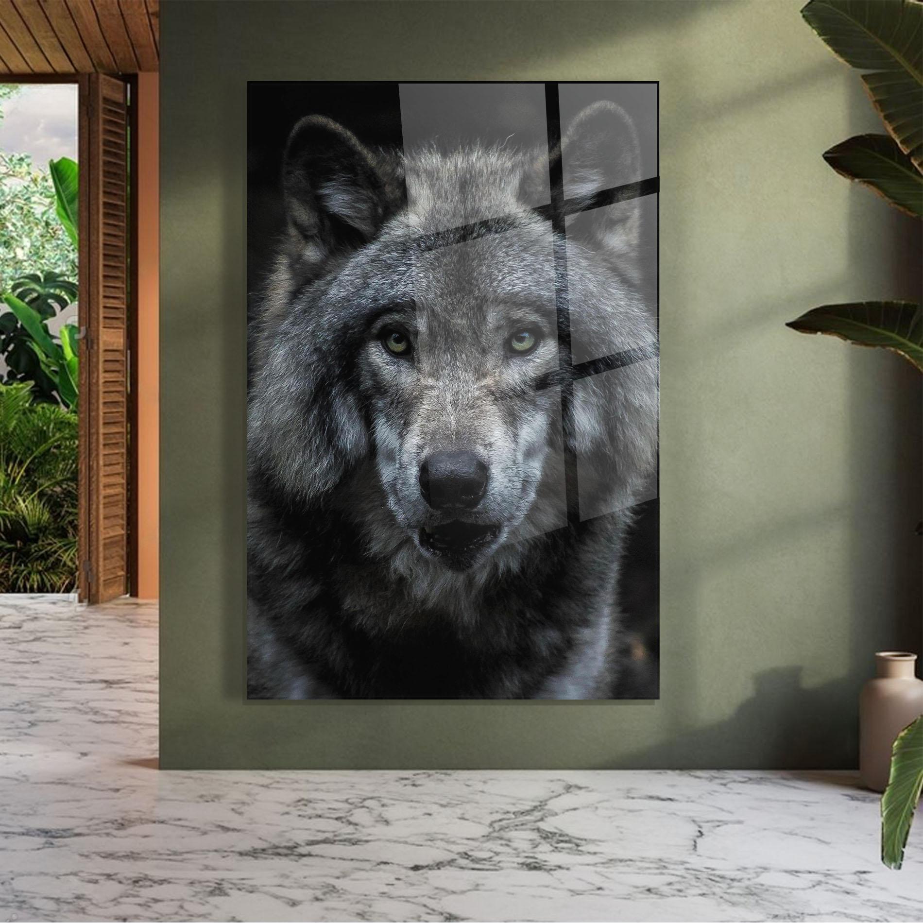 Üvegkép Angry Wolf mockup 7