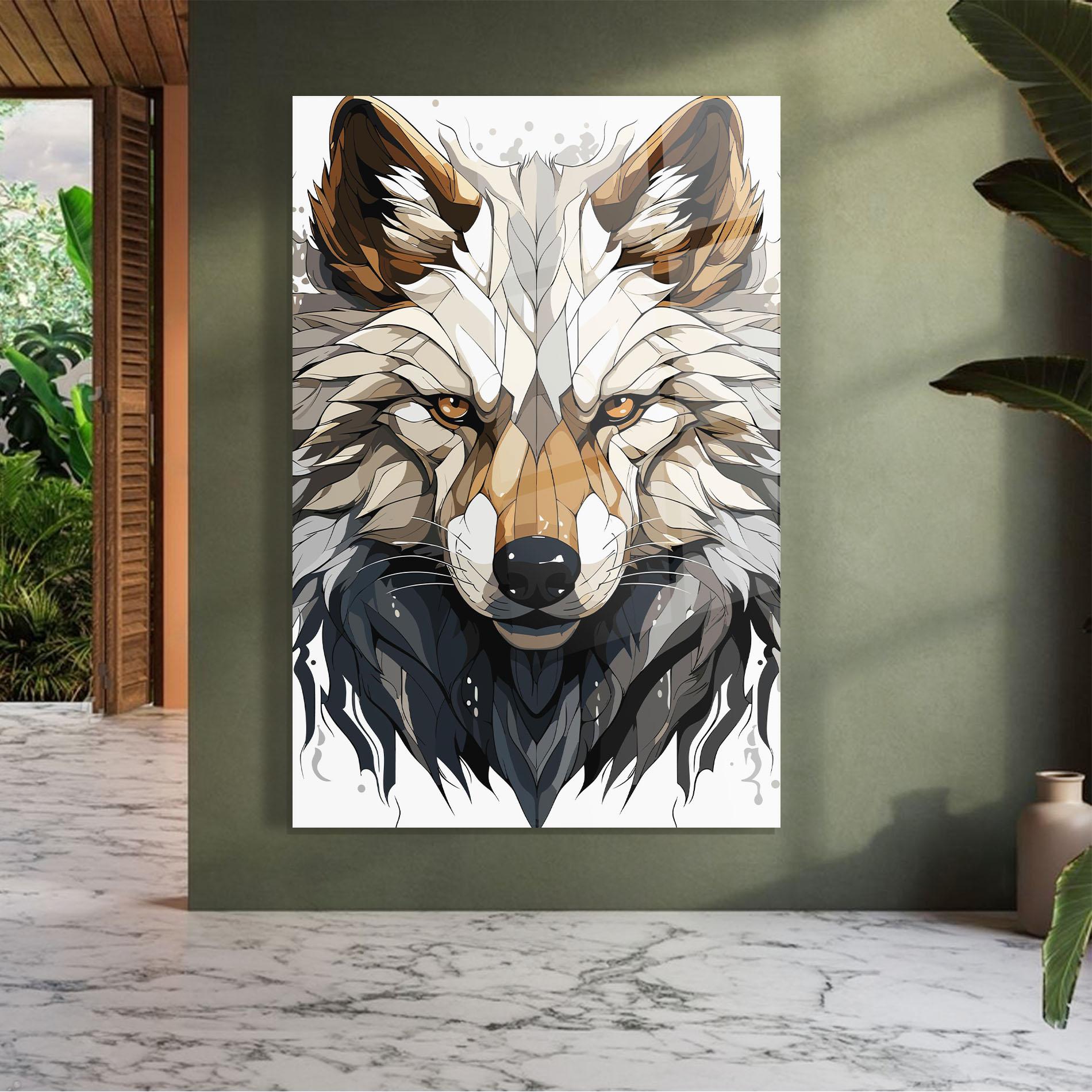 Üvegkép Brown Wolf mockup 7
