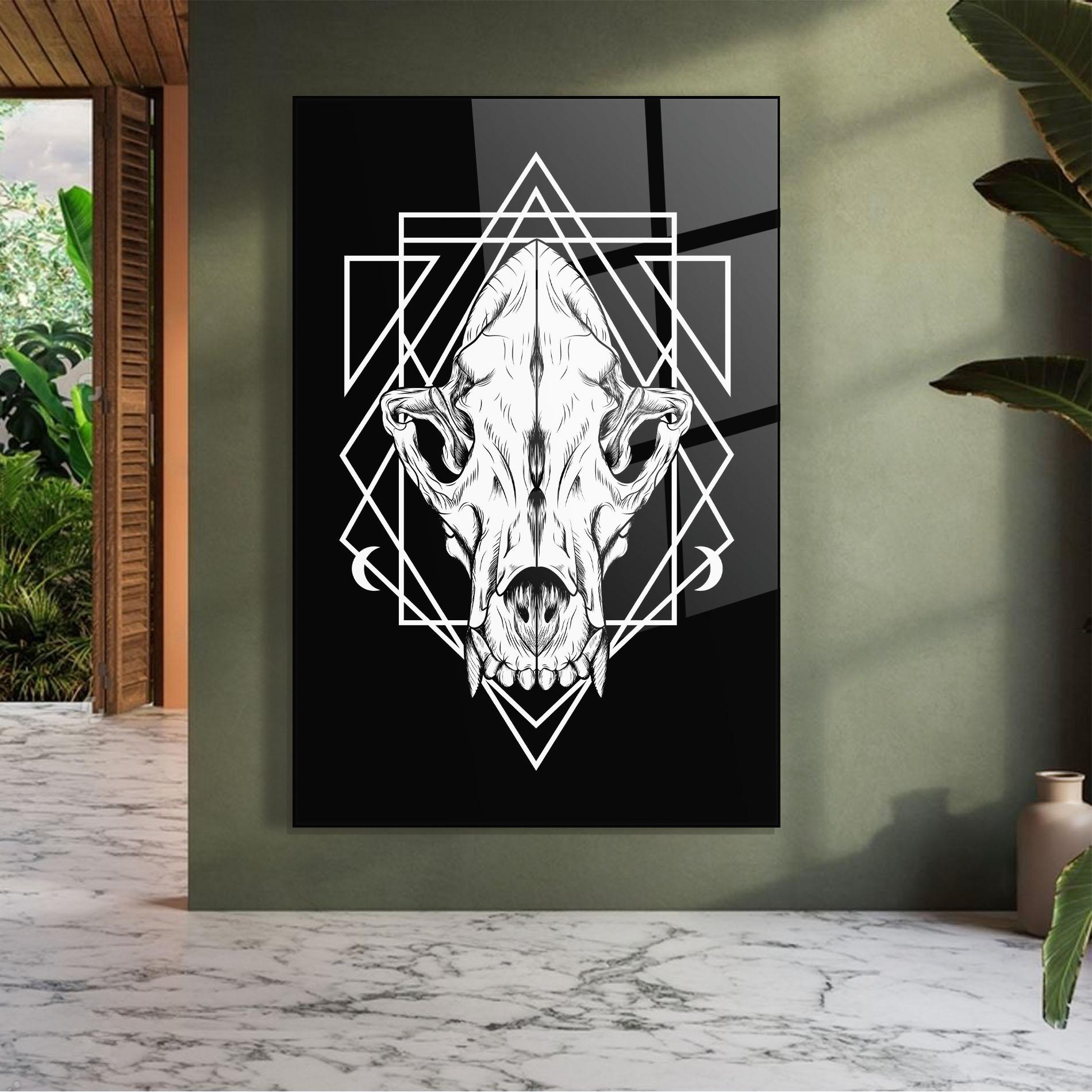 Üvegkép Dark Wolf Skull mockup 7