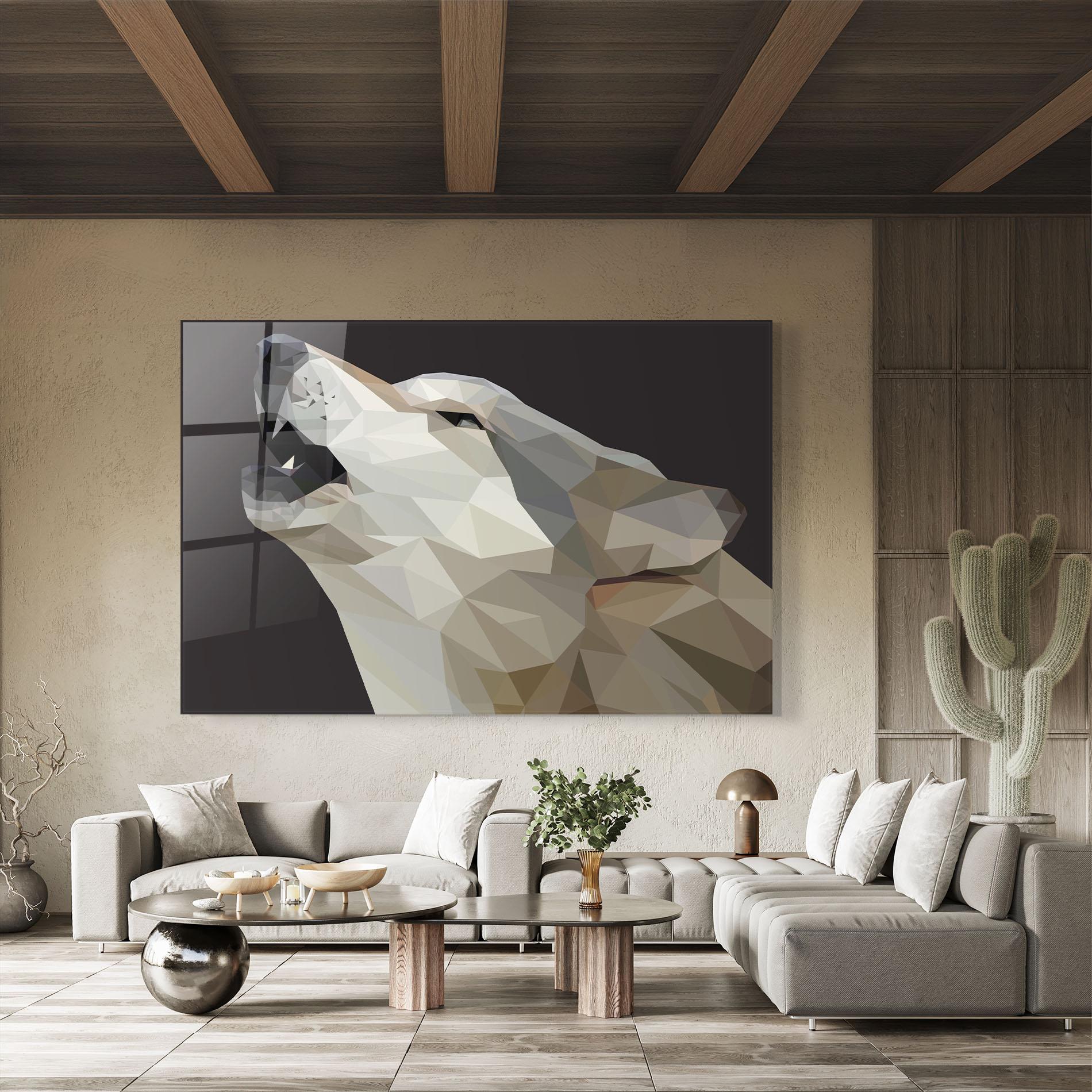 Üvegkép Pretty Grey Wolf mockup 8