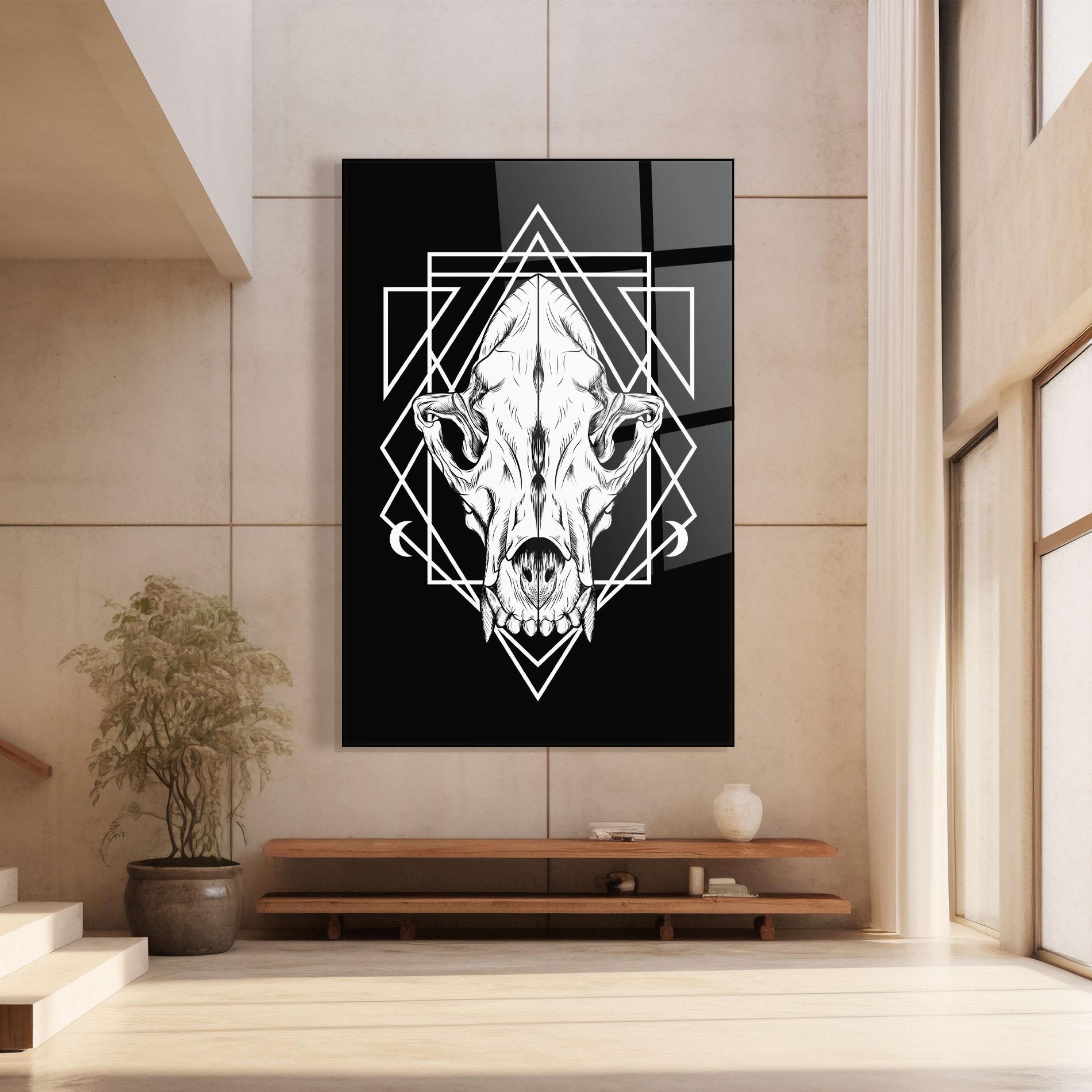 Üvegkép Dark Wolf Skull mockup 8