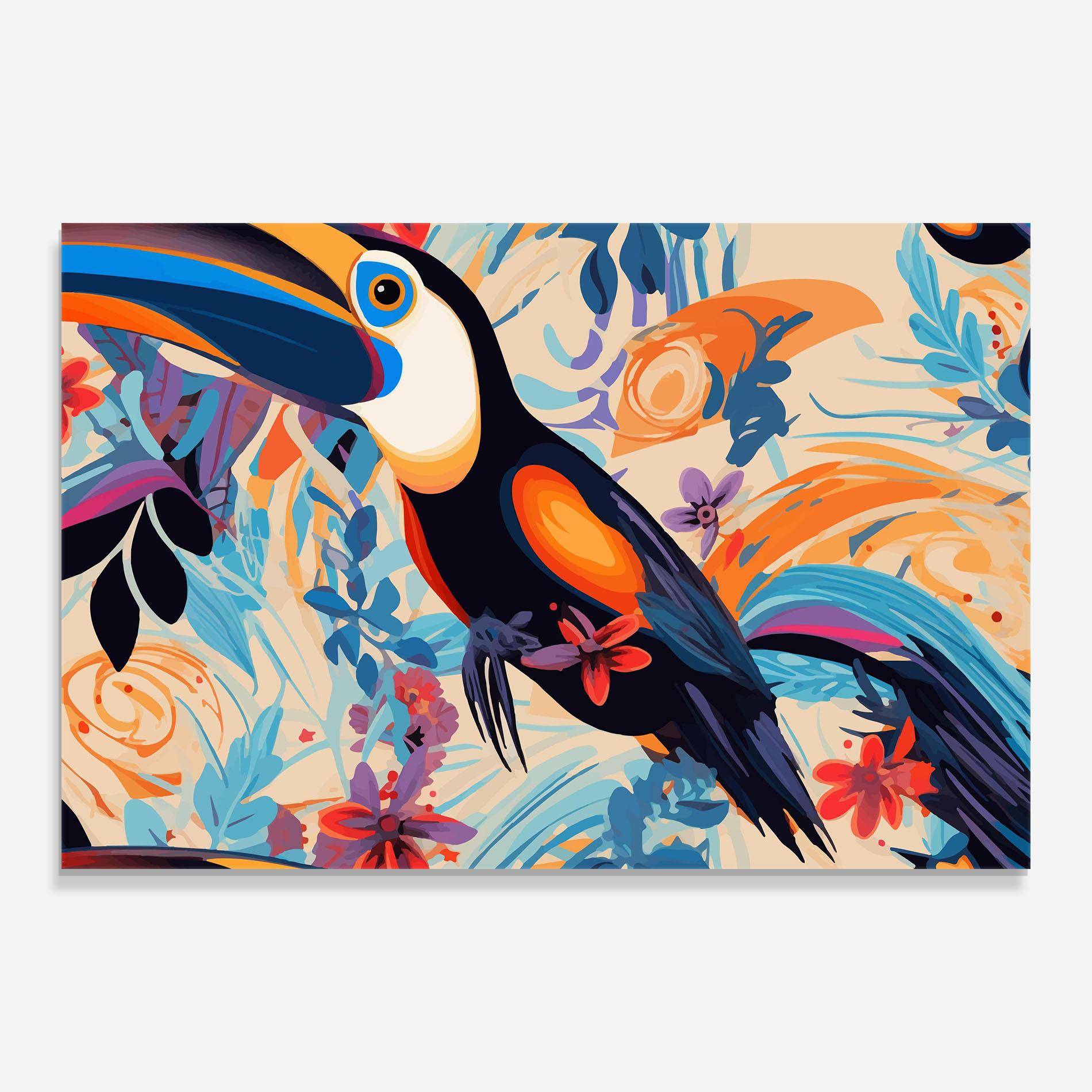 Üvegkép Colorful Toucan mockup 0