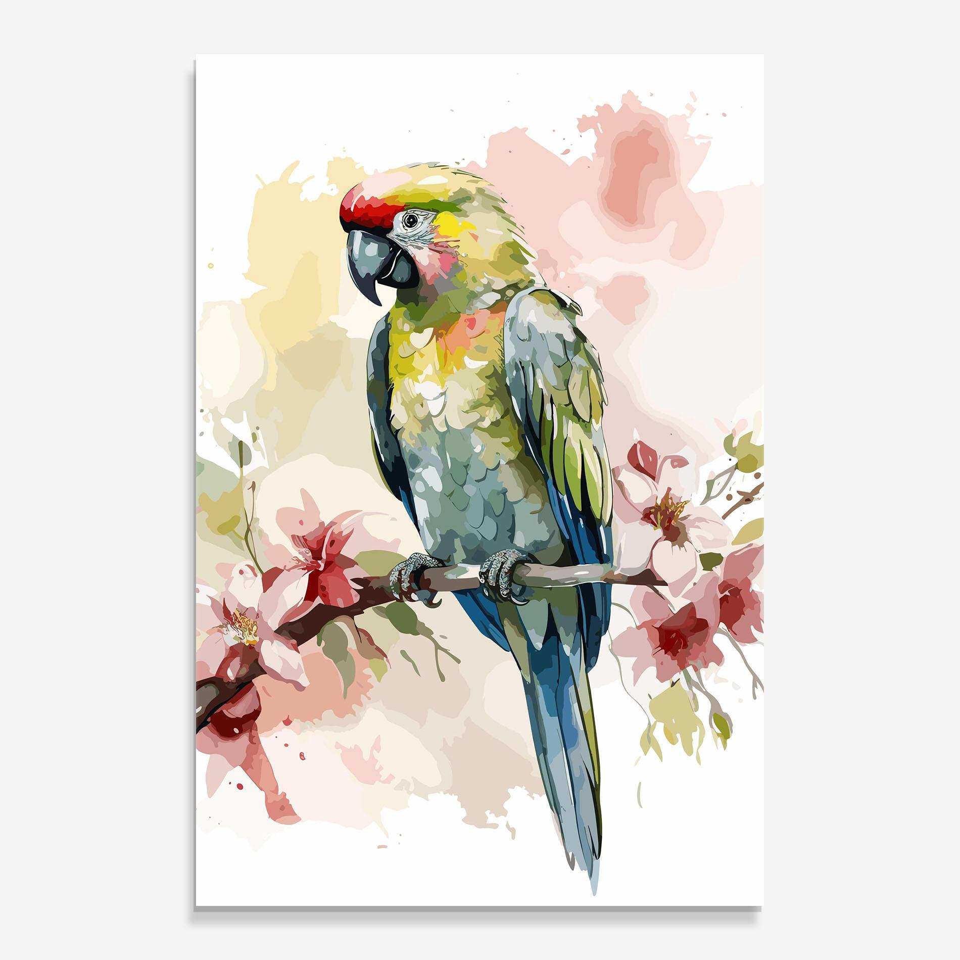 Üvegkép Beautiful Parrot mockup 0