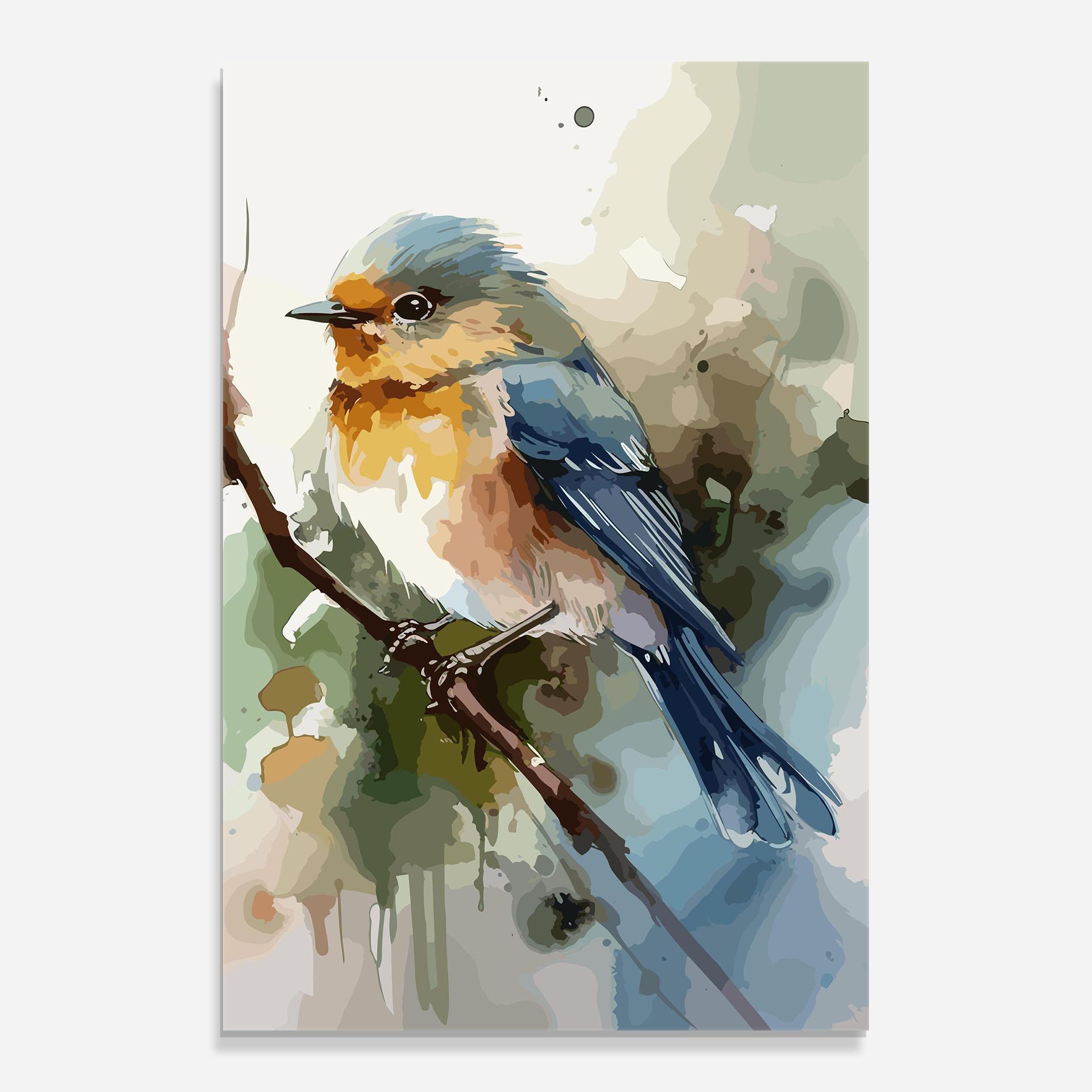 Üvegkép Blue Pretty Bird mockup 0