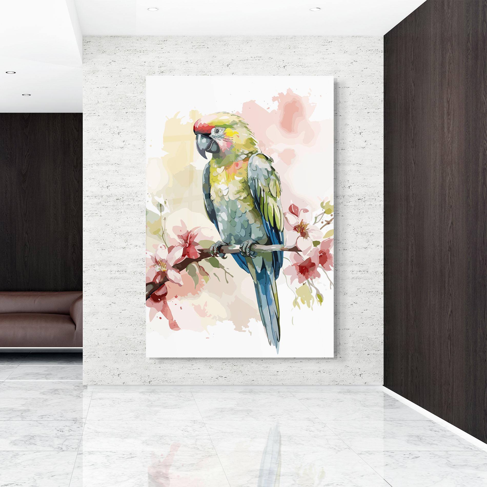 Üvegkép Beautiful Parrot mockup 9