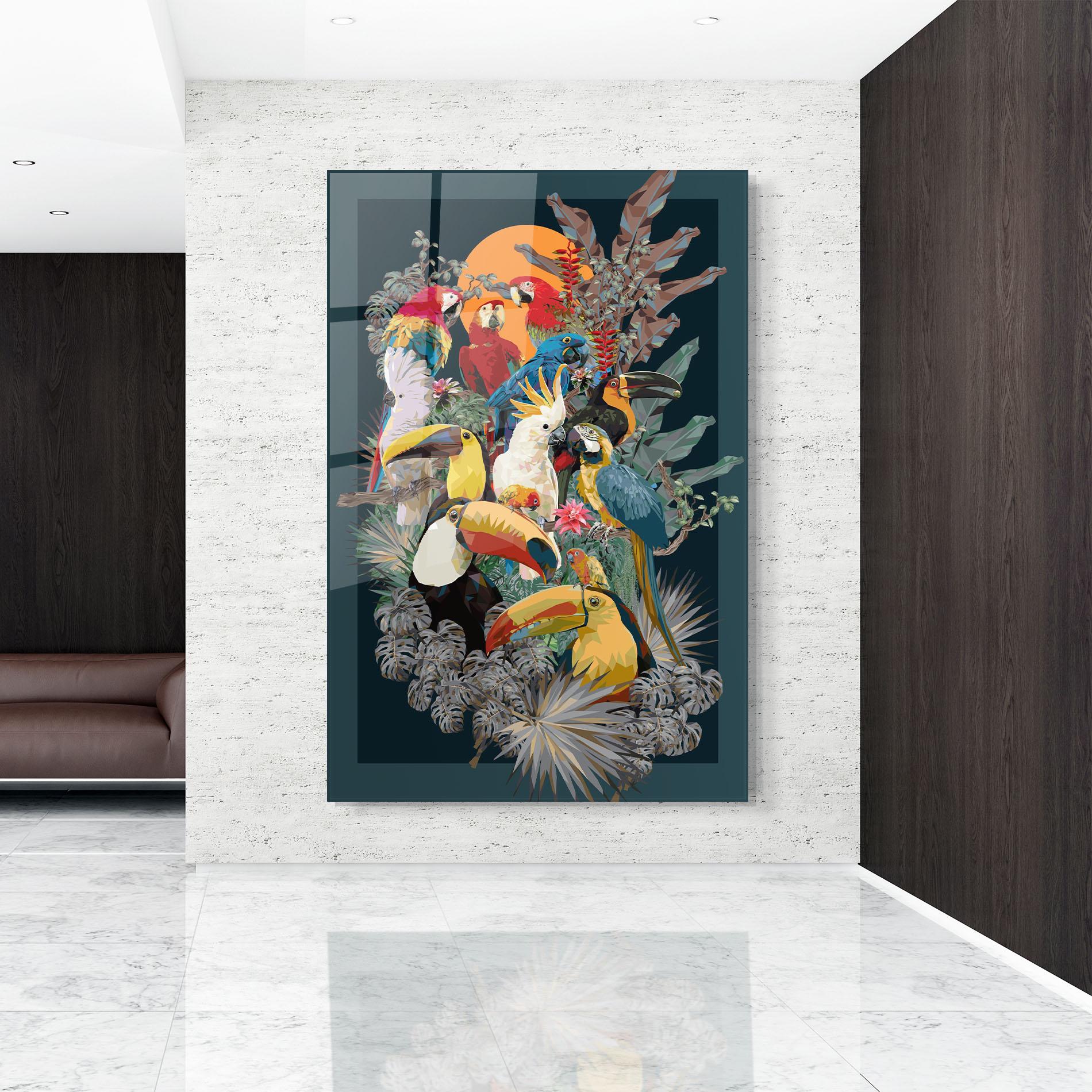 Üvegkép Birds And Plants mockup 9