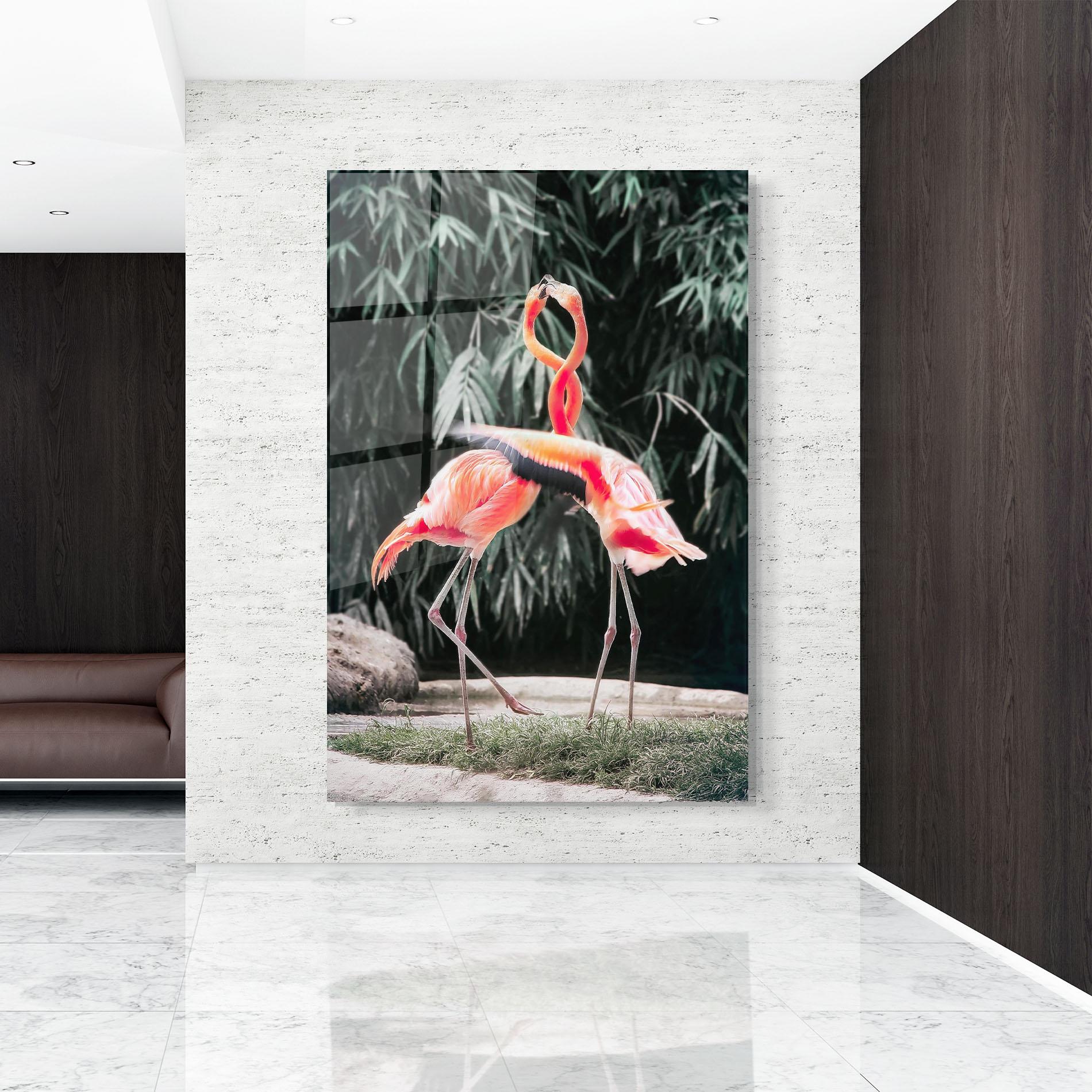 Üvegkép Flamingo Love mockup 9