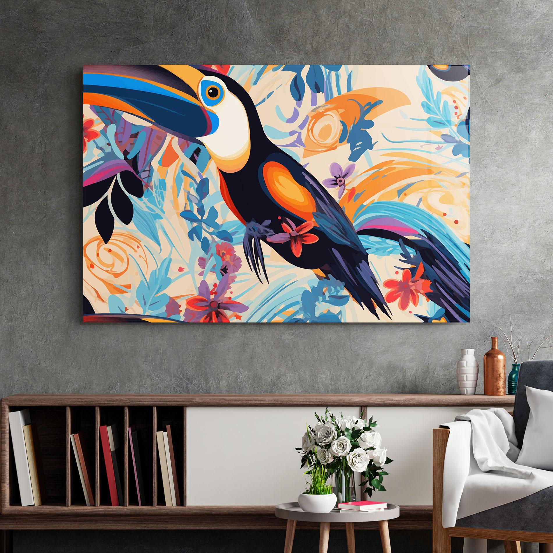 Üvegkép Colorful Toucan mockup 2