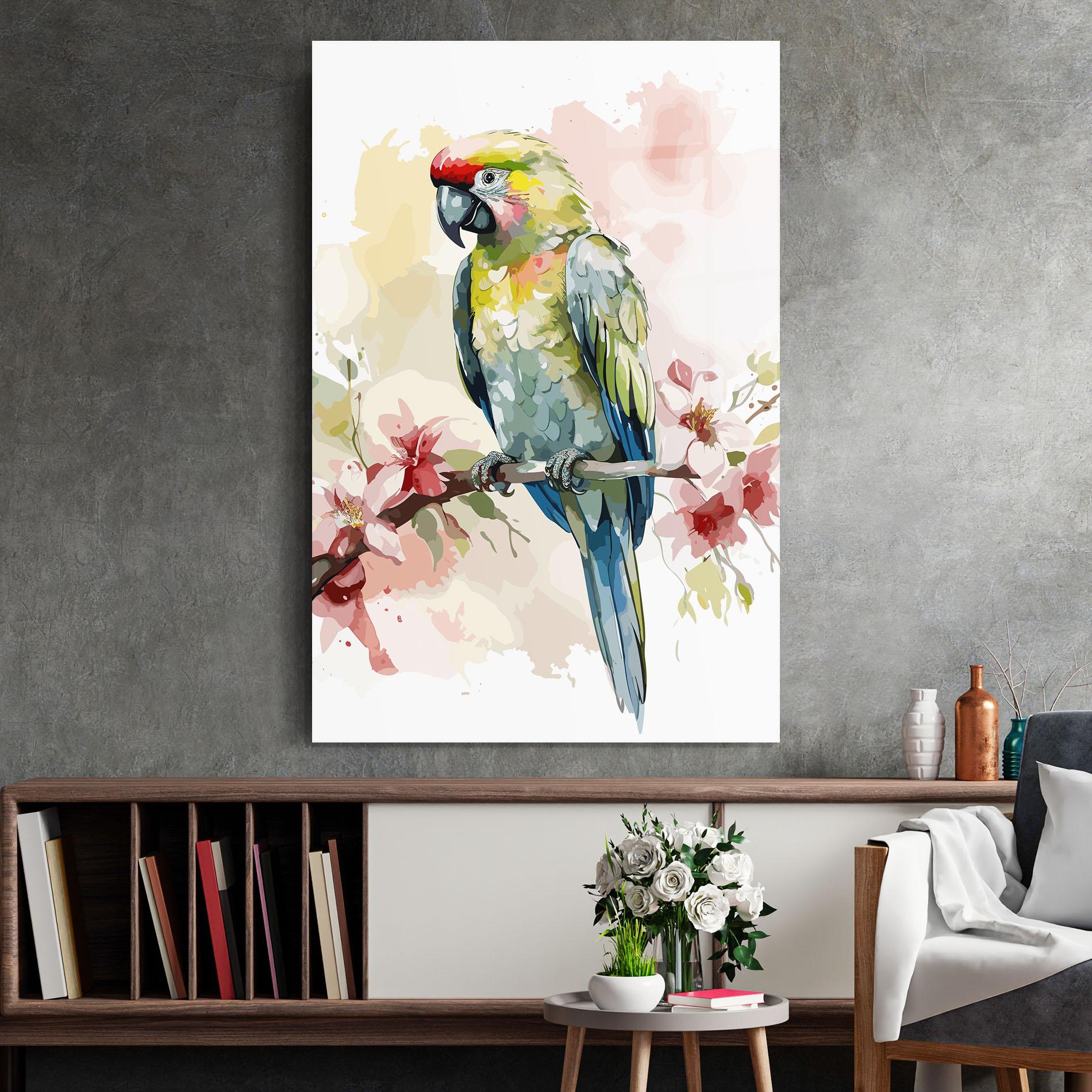 Üvegkép Beautiful Parrot mockup 2