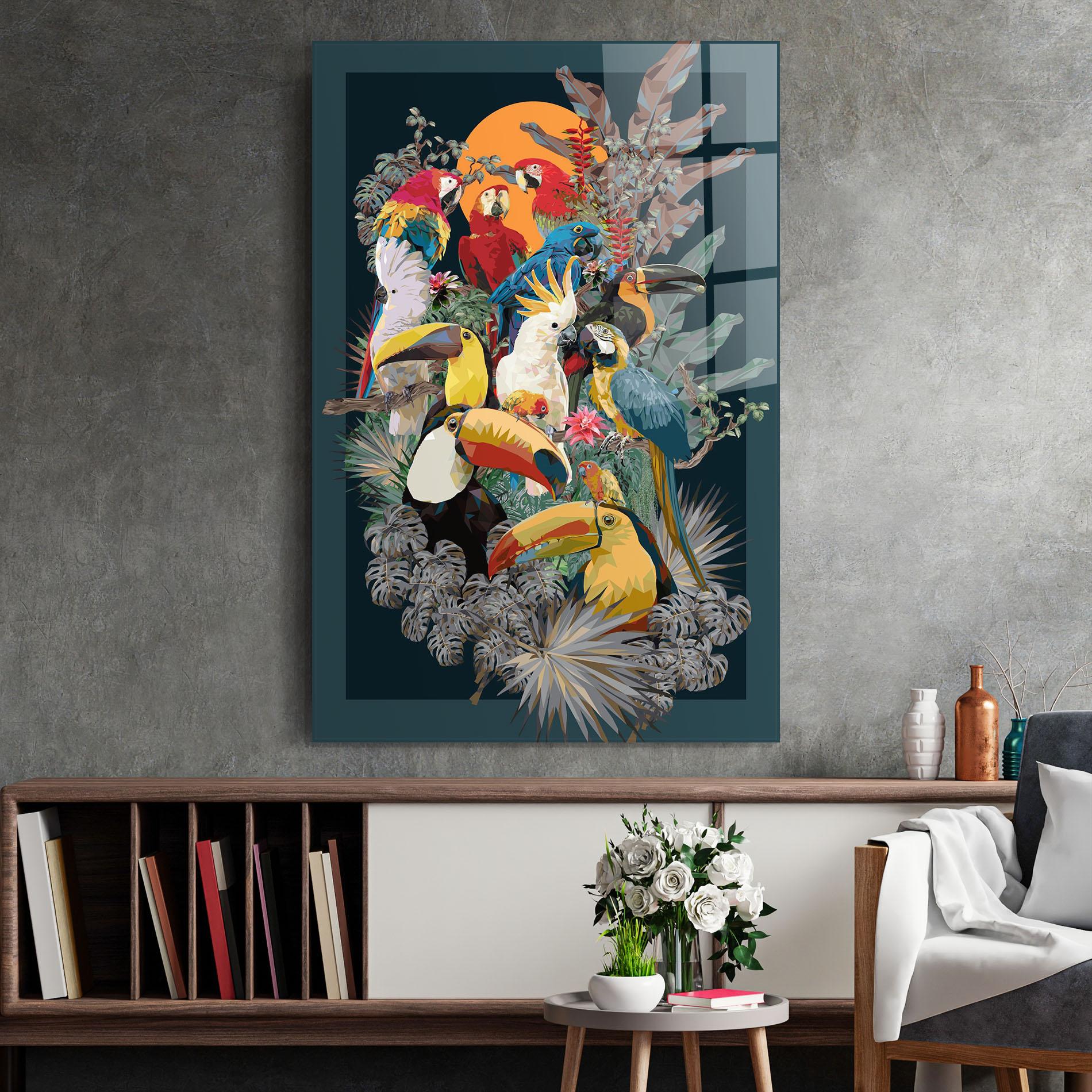 Üvegkép Birds And Plants mockup 2