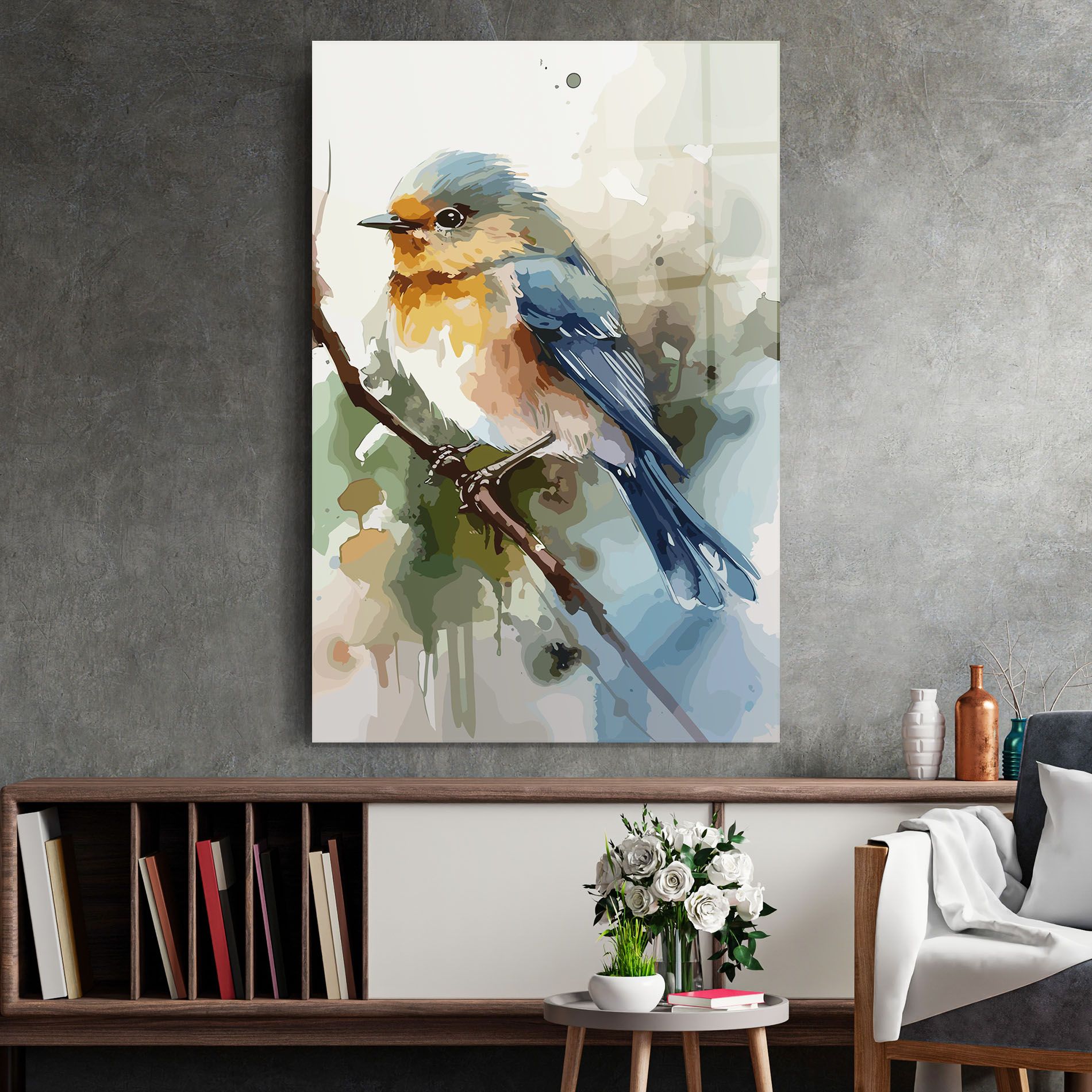 Blue Pretty Bird mockup 2